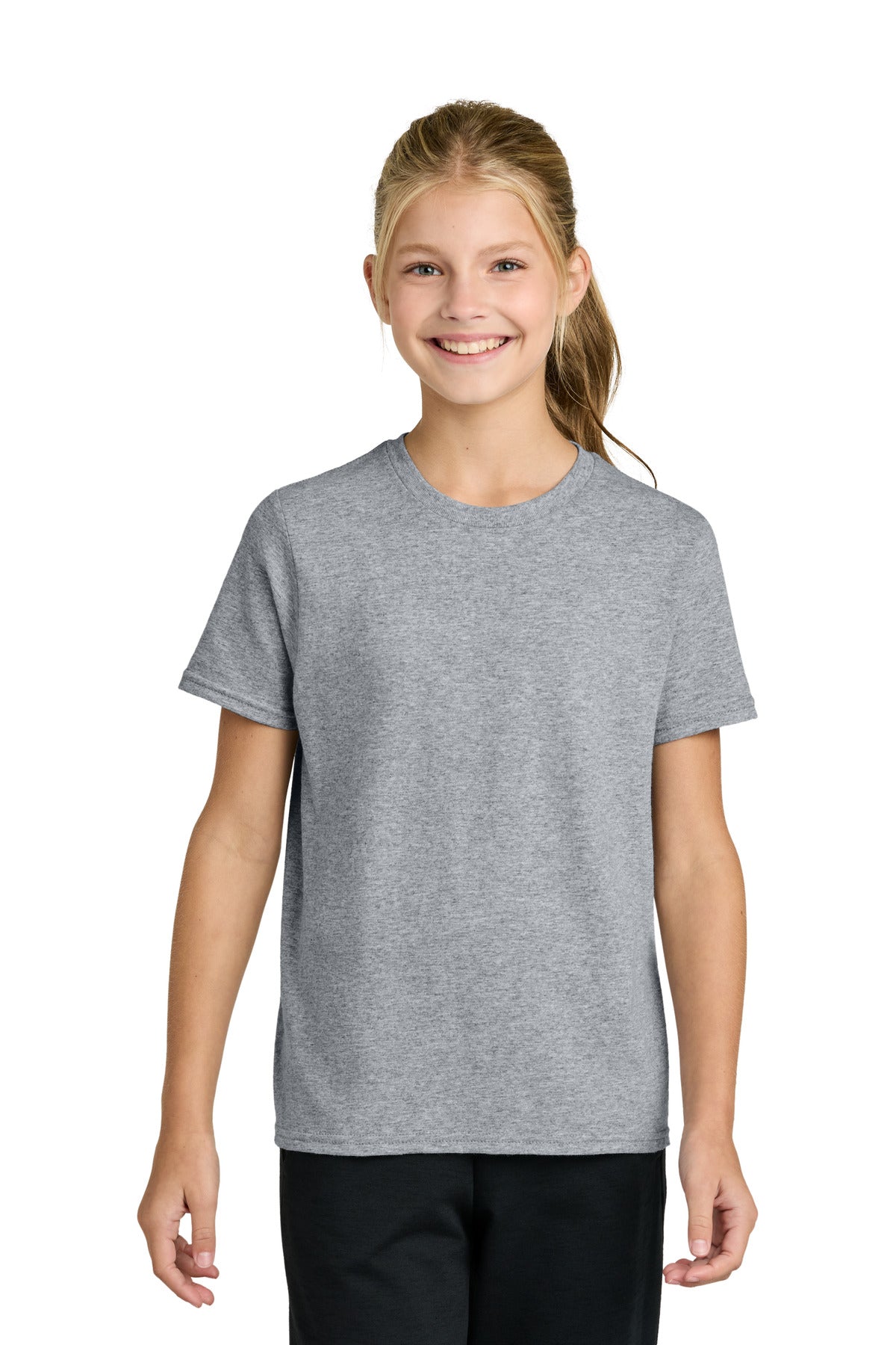 Custom Athletic Heather Youth Easy Cotton Tee PC43Y, personalized by SanCanDo Swag in Argyle, TX