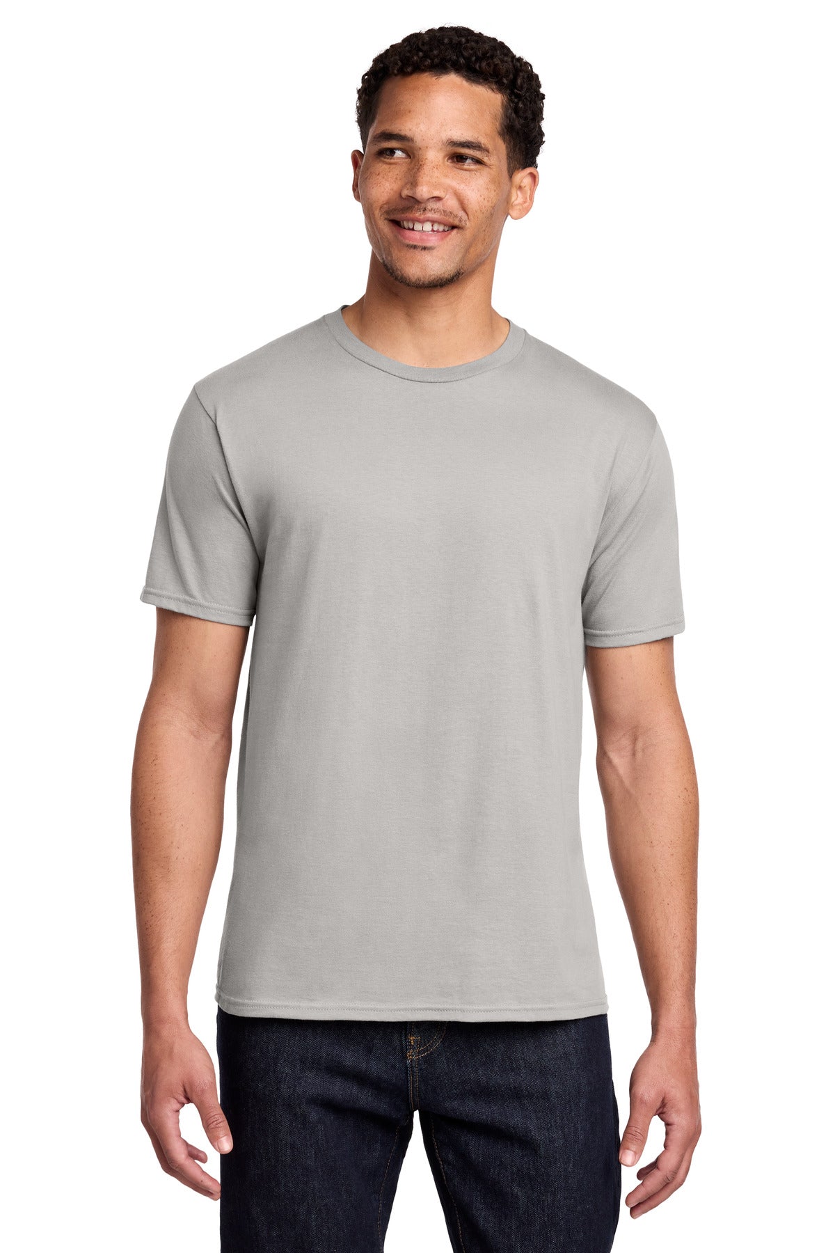 Custom Port & Company Tee PC450 in Silver, personalized by SanCanDo Swag in Argyle, TX