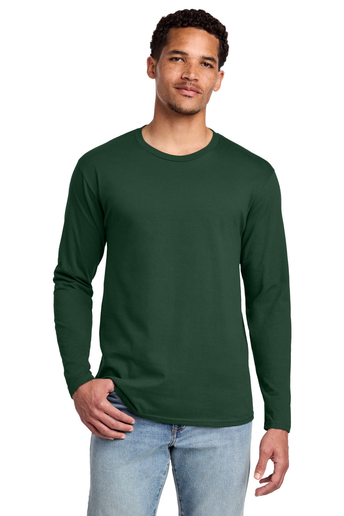 Custom Port & Company Long Sleeve Tee PC450LS in Forest Green, personalized by SanCanDo Swag in Argyle, TX