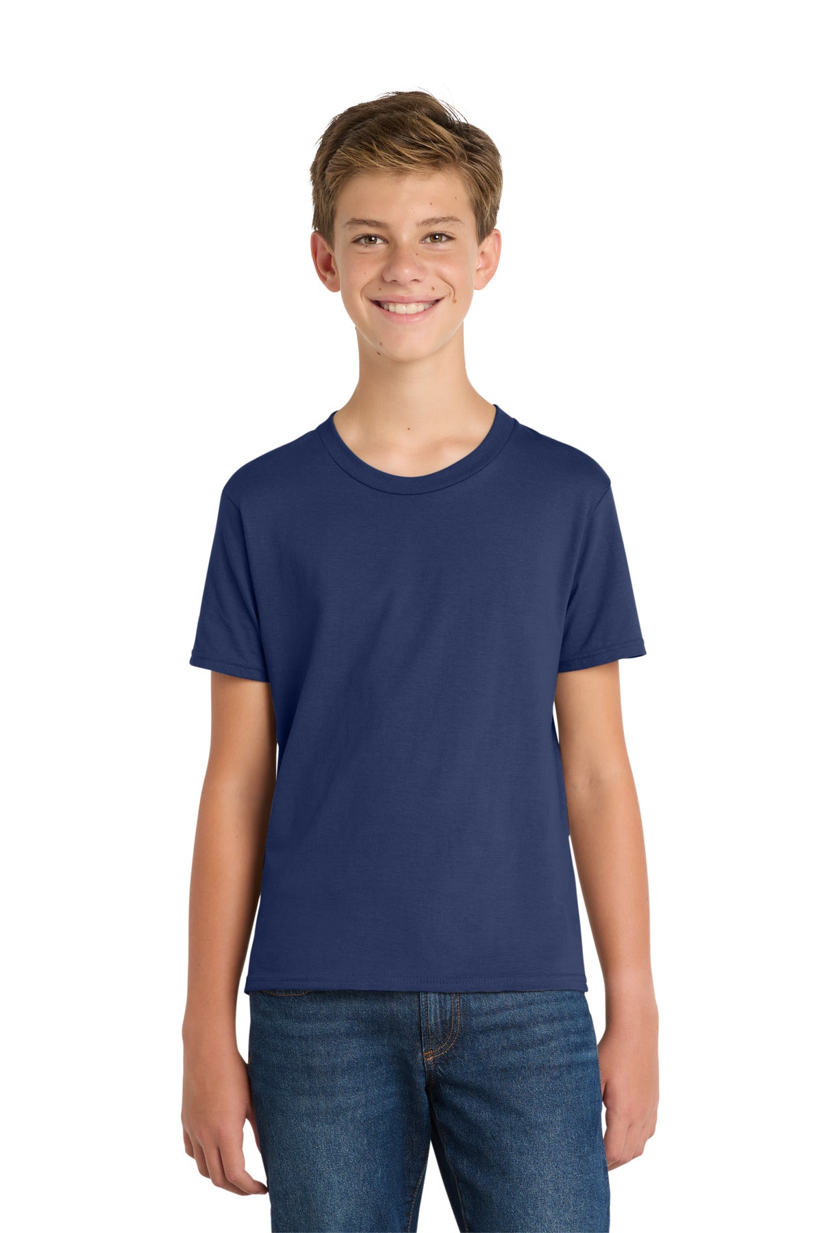 Custom Team Navy Youth Fan Favorite Tee PC450Y, personalized by SanCanDo Swag in Argyle, TX