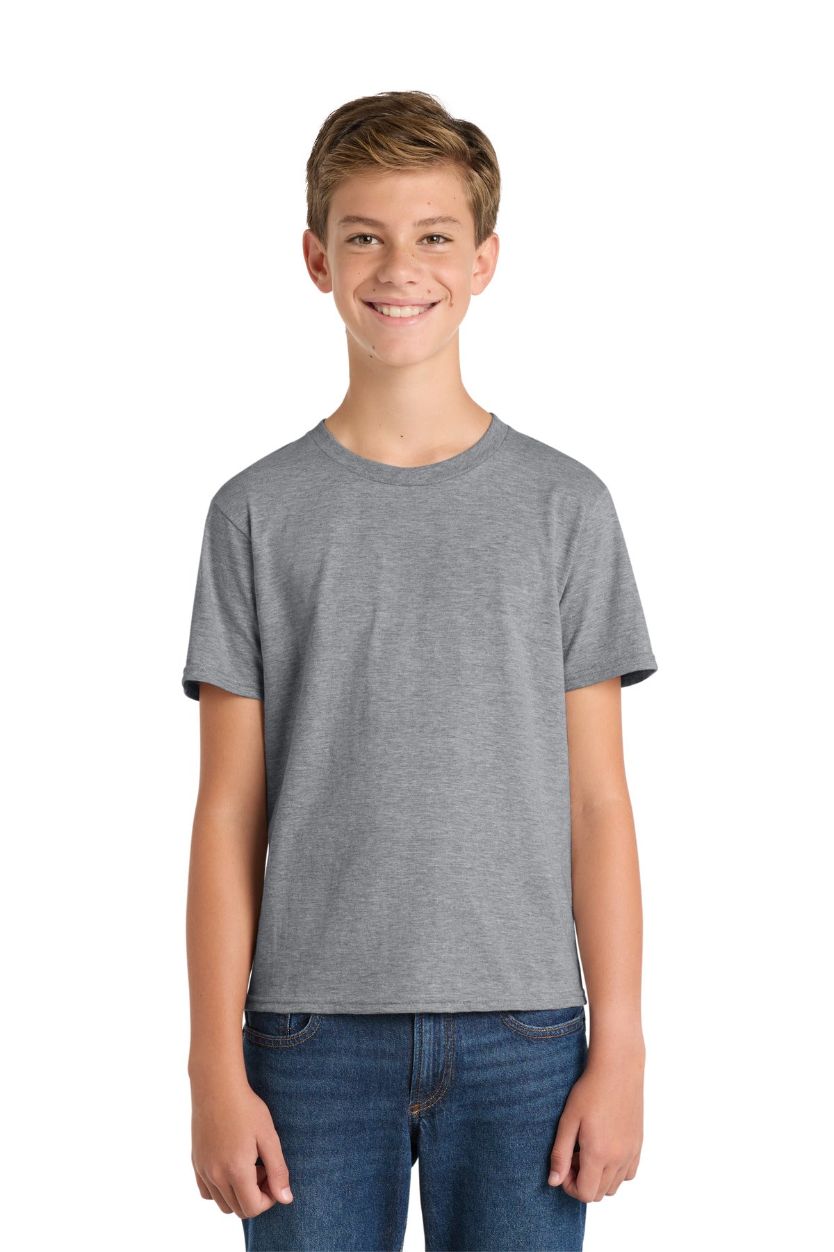 Custom Athletic Heather Youth Fan Favorite Tee PC450Y, personalized by SanCanDo Swag in Argyle, TX