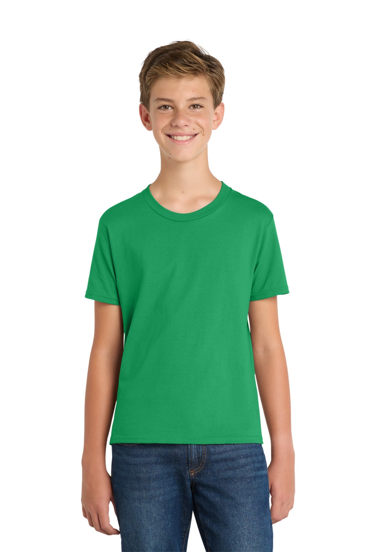 Custom Athletic Kelly Youth Fan Favorite Tee PC450Y, personalized by SanCanDo Swag in Argyle, TX