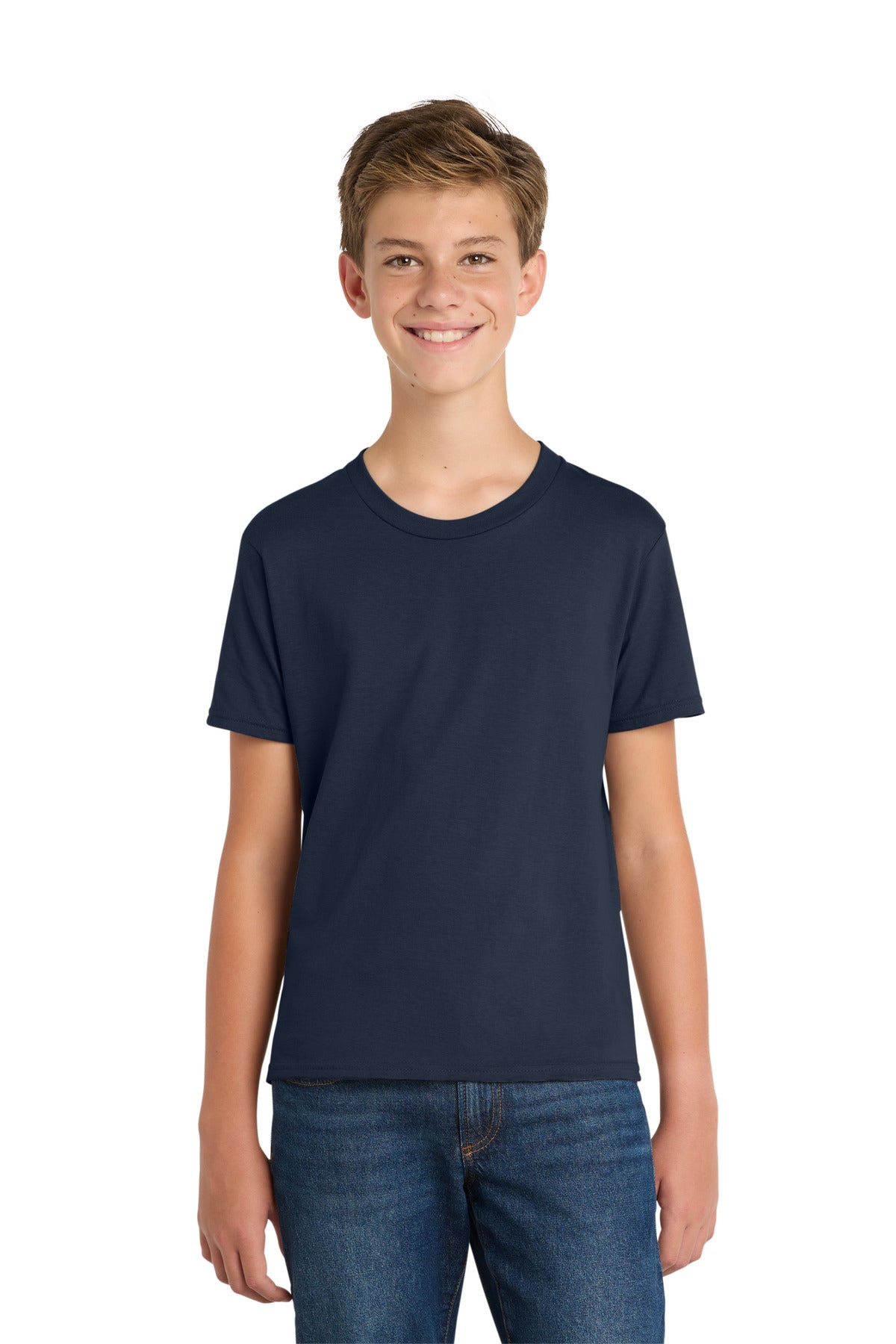 Custom Deep Navy Youth Fan Favorite Tee PC450Y, personalized by SanCanDo Swag in Argyle, TX