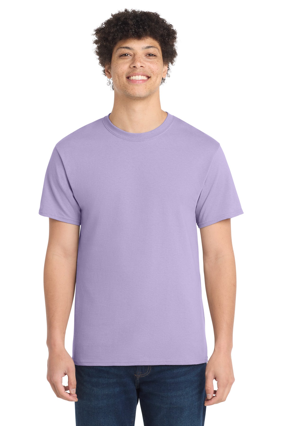 Custom Port & Company Core Cotton Tee PC54 in Lavender, personalized by SanCanDo Swag in Argyle, TX