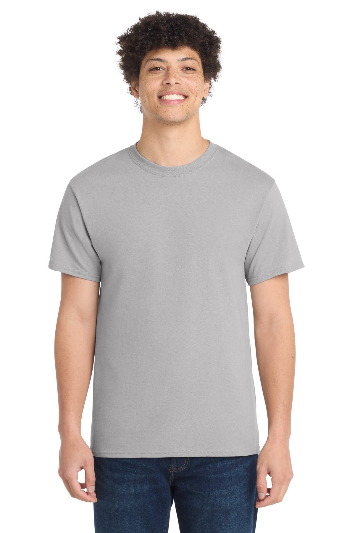 Custom Silver Core Cotton Tee PC54, personalized by SanCanDo Swag in Argyle, TX