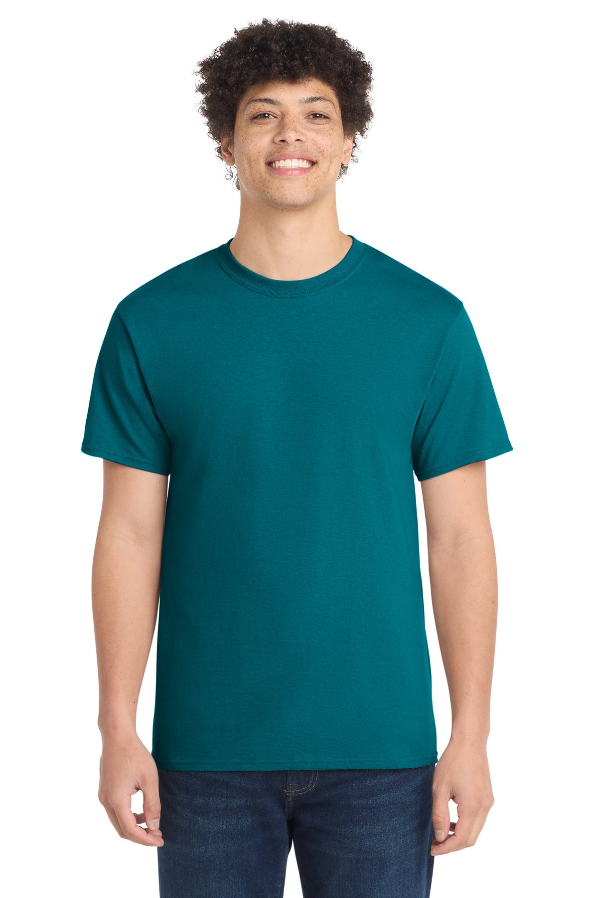 Custom Port & Company Core Cotton Tee PC54 in Teal, personalized by SanCanDo Swag in Argyle, TX