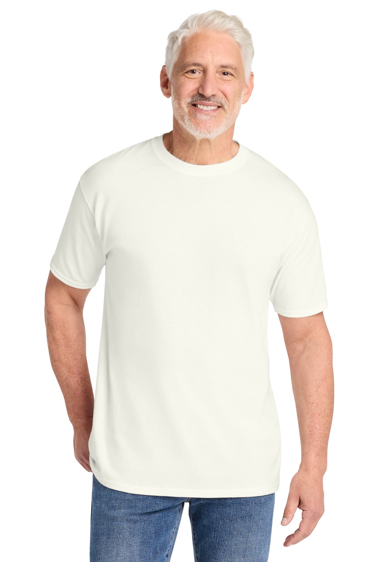Custom Port & Company Core Cotton Tee PC54PFD in White (prepared for dyeing), personalized by SanCanDo Swag in Argyle, TX