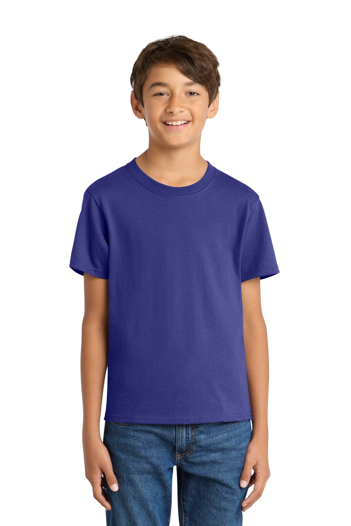 Custom Purple Youth Core Cotton Tee PC54Y, personalized by SanCanDo Swag in Argyle, TX