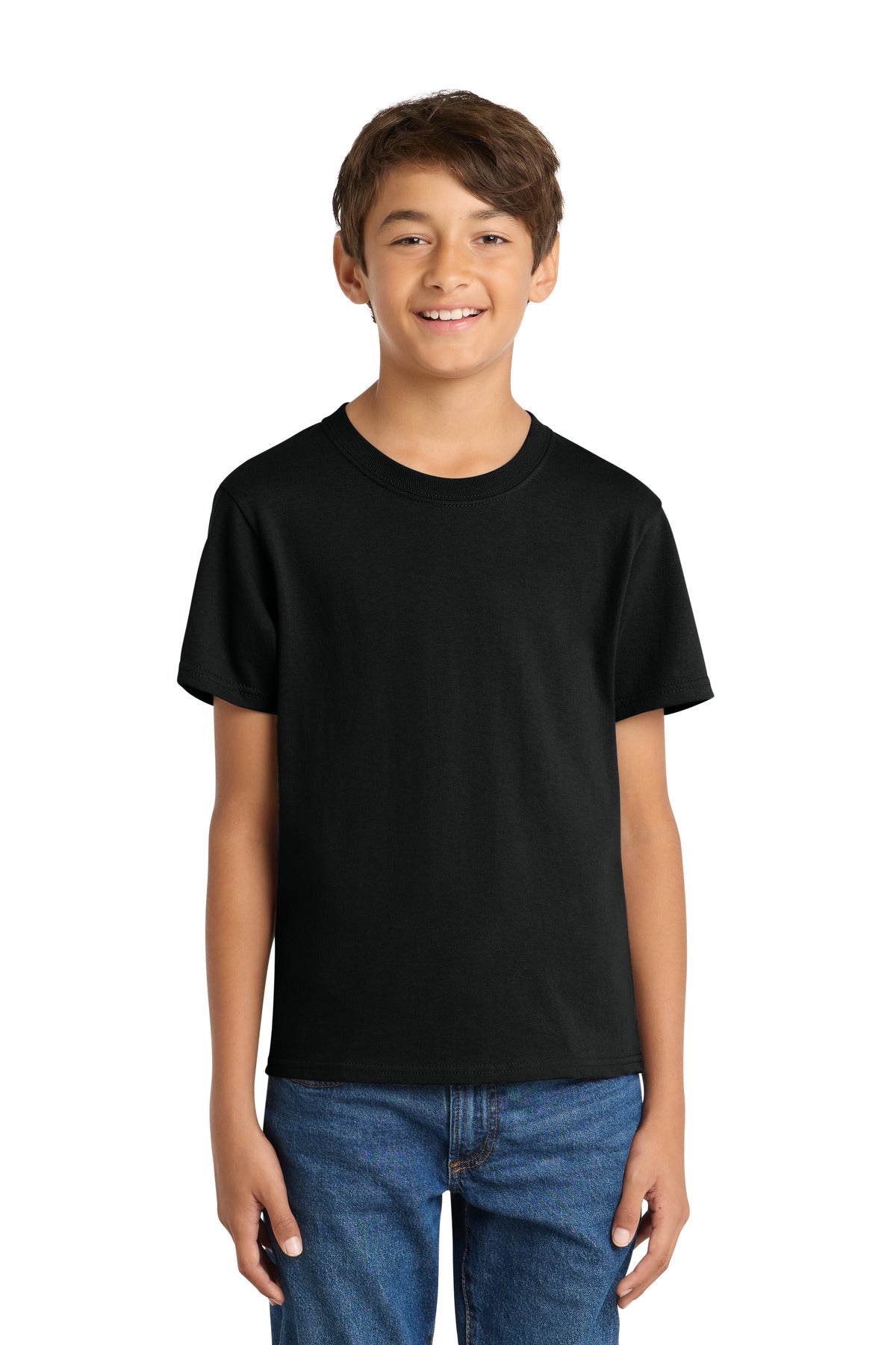 Custom Jet Black Youth Core Cotton Tee PC54Y, personalized by SanCanDo Swag in Argyle, TX