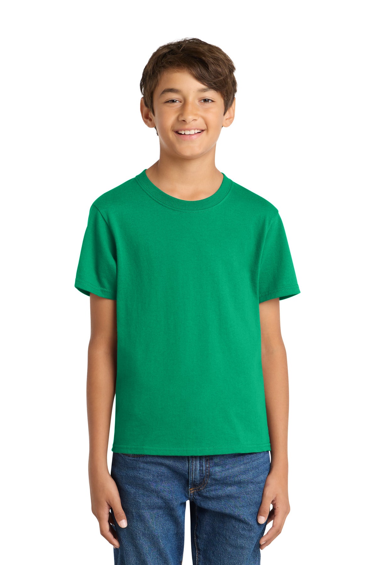 Custom Kelly Youth Core Cotton Tee PC54Y, personalized by SanCanDo Swag in Argyle, TX