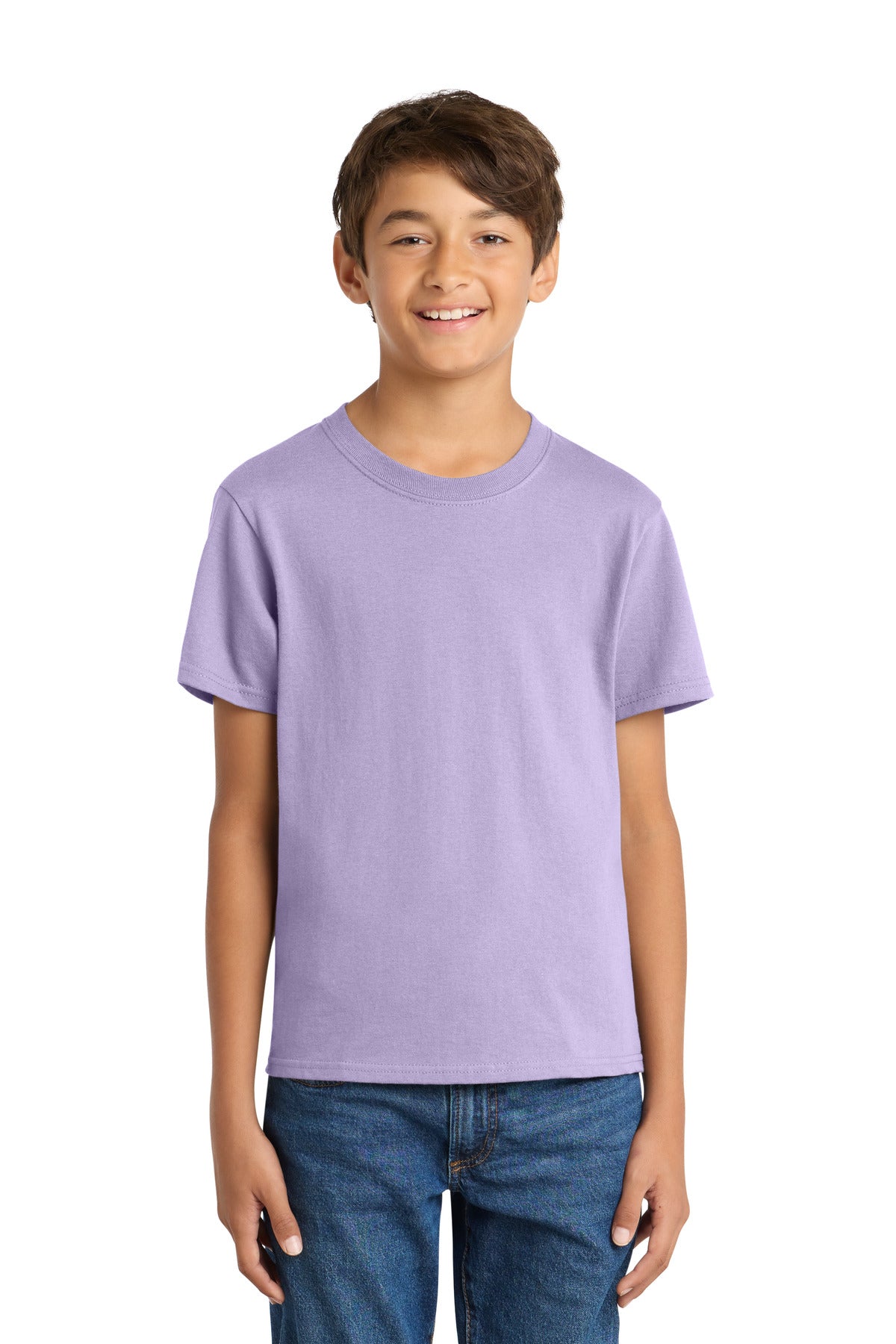 Custom Lavender Youth Core Cotton Tee PC54Y, personalized by SanCanDo Swag in Argyle, TX