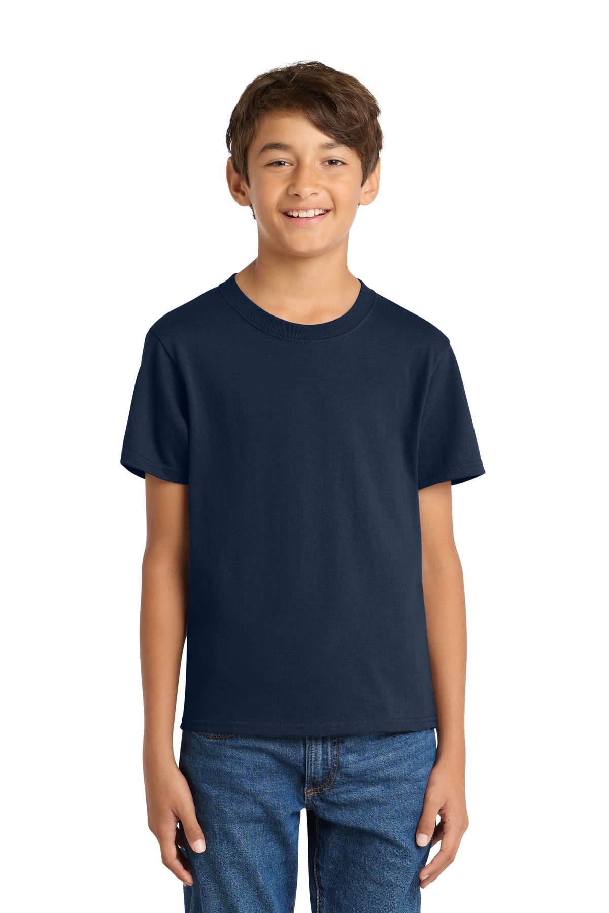 Custom True Navy Youth Core Cotton Tee PC54Y, personalized by SanCanDo Swag in Argyle, TX