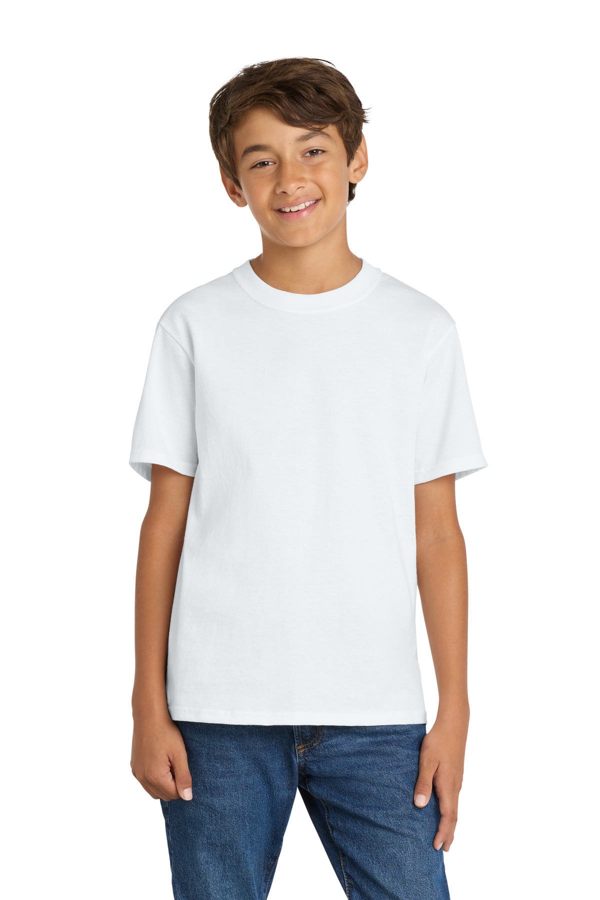 Custom White Youth Core Cotton Tee PC54Y, personalized by SanCanDo Swag in Argyle, TX