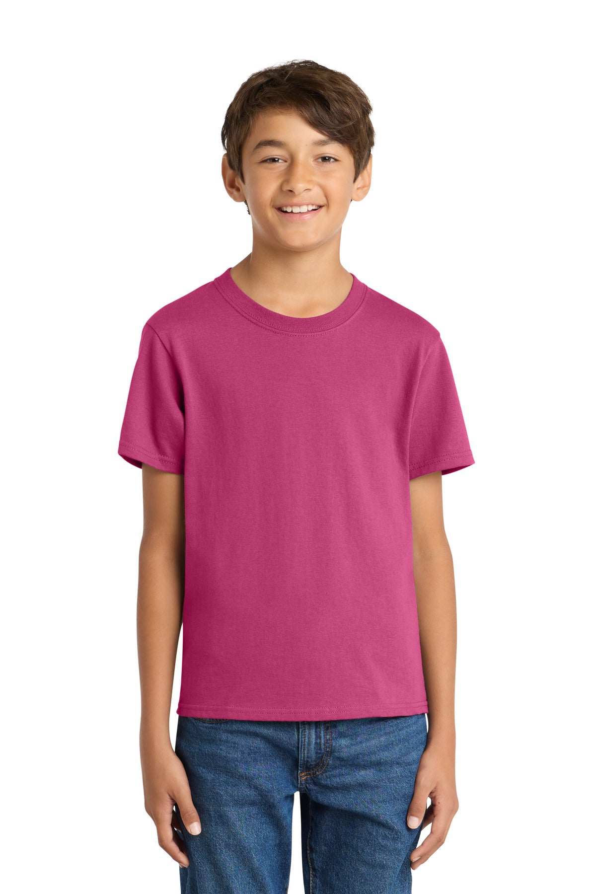 Custom Sangria Youth Core Cotton Tee PC54Y, personalized by SanCanDo Swag in Argyle, TX