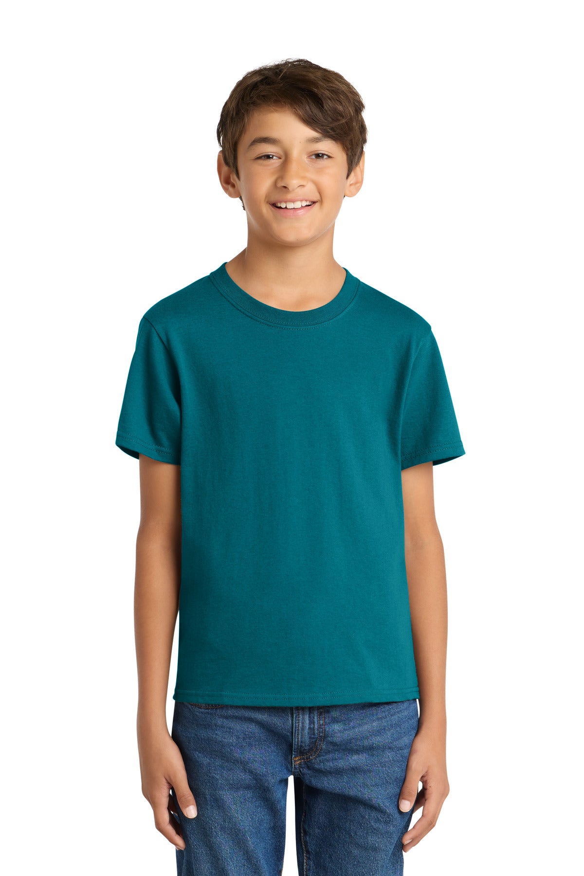 Custom Teal Youth Core Cotton Tee PC54Y, personalized by SanCanDo Swag in Argyle, TX