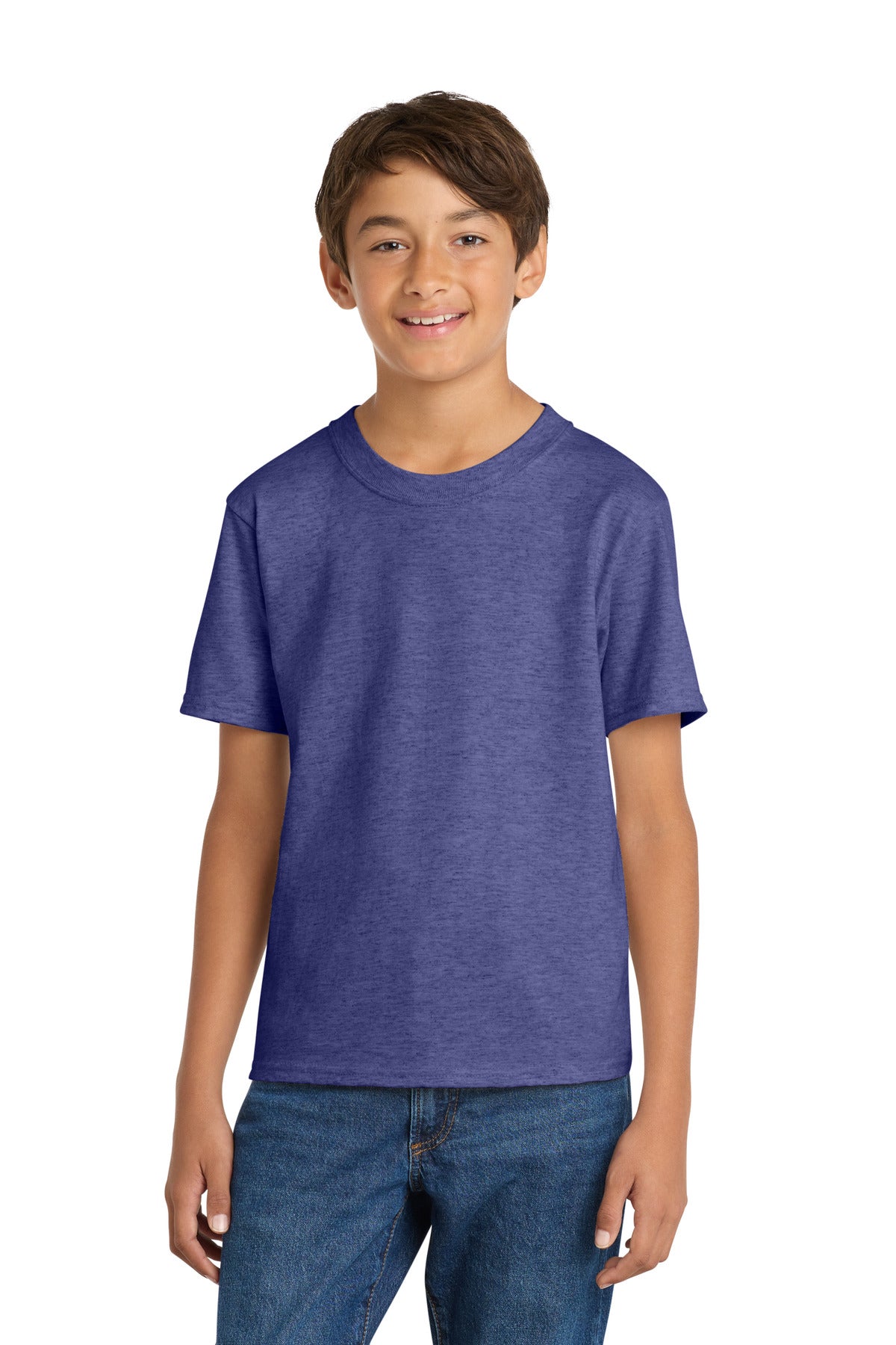 Custom Heather Purple Youth Core Cotton Tee PC54Y, personalized by SanCanDo Swag in Argyle, TX