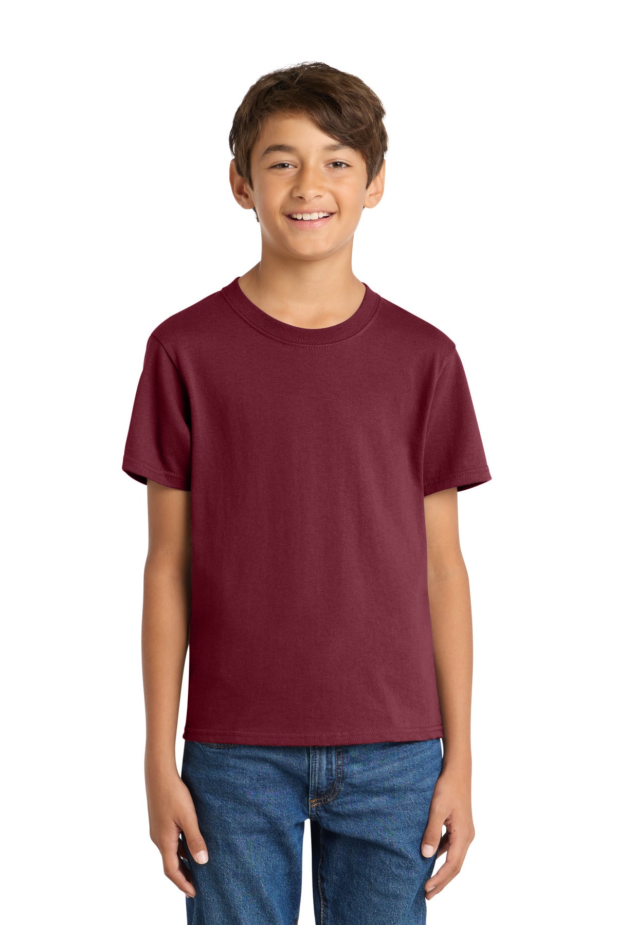 Custom Cardinal Youth Core Cotton Tee PC54Y, personalized by SanCanDo Swag in Argyle, TX