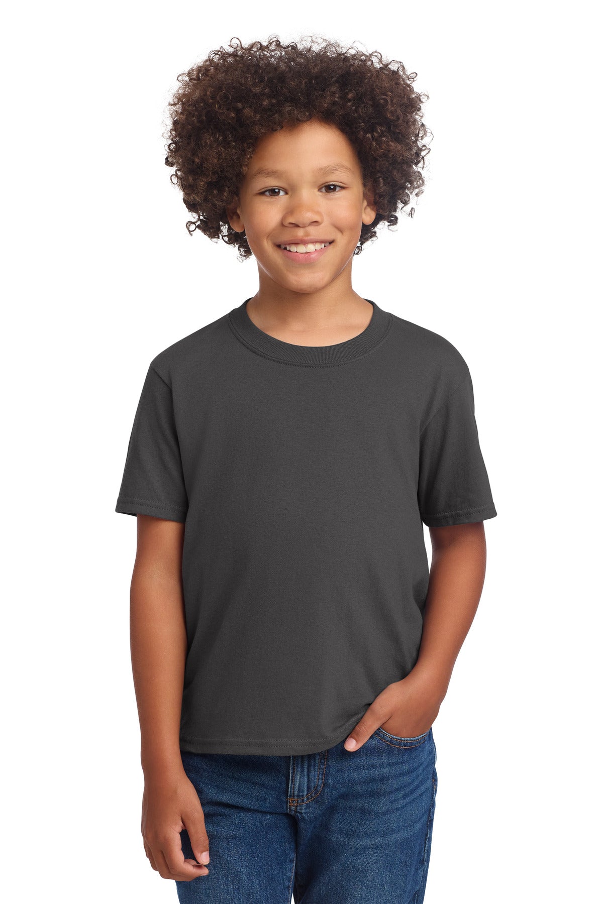 Custom Charcoal Youth Core Cotton DTG Tee PC54YDTG, personalized by SanCanDo Swag in Argyle, TX