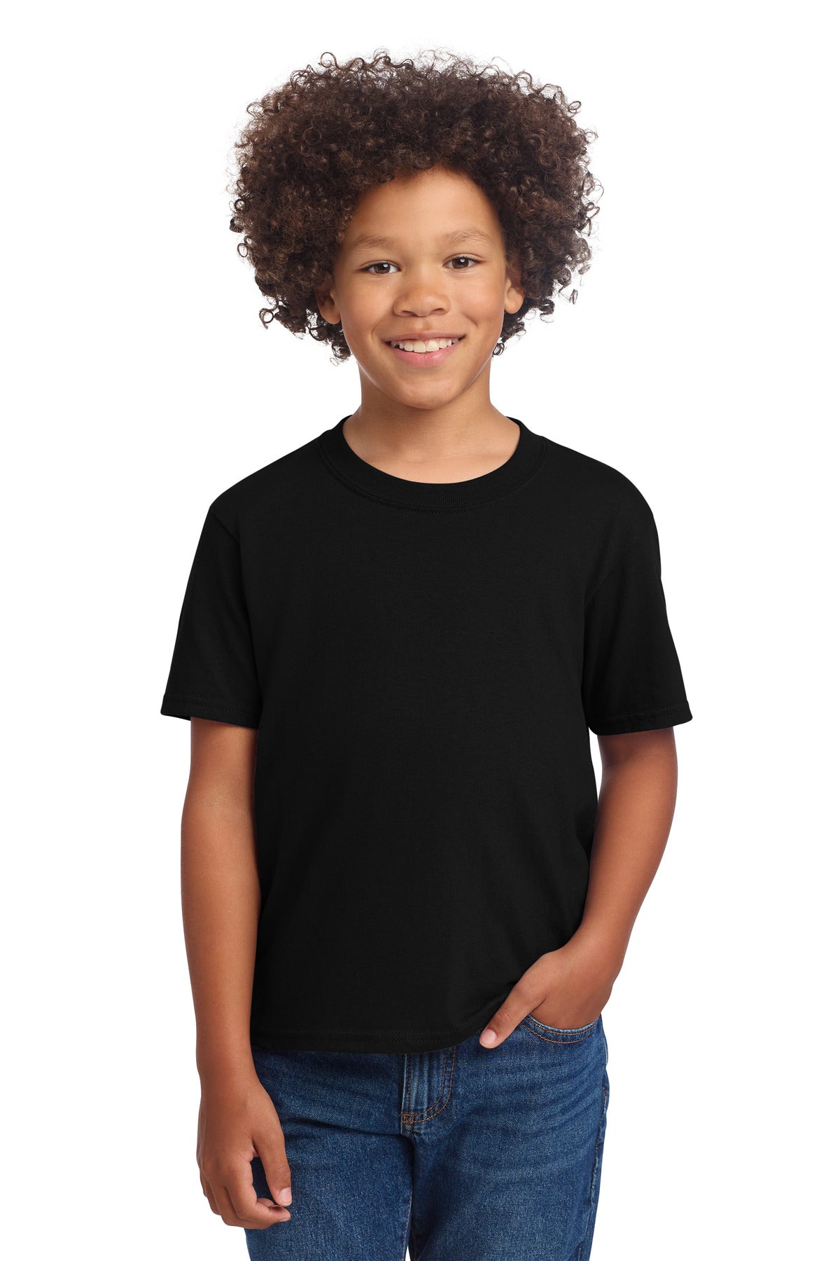 Custom Jet Black Youth Core Cotton DTG Tee PC54YDTG, personalized by SanCanDo Swag in Argyle, TX
