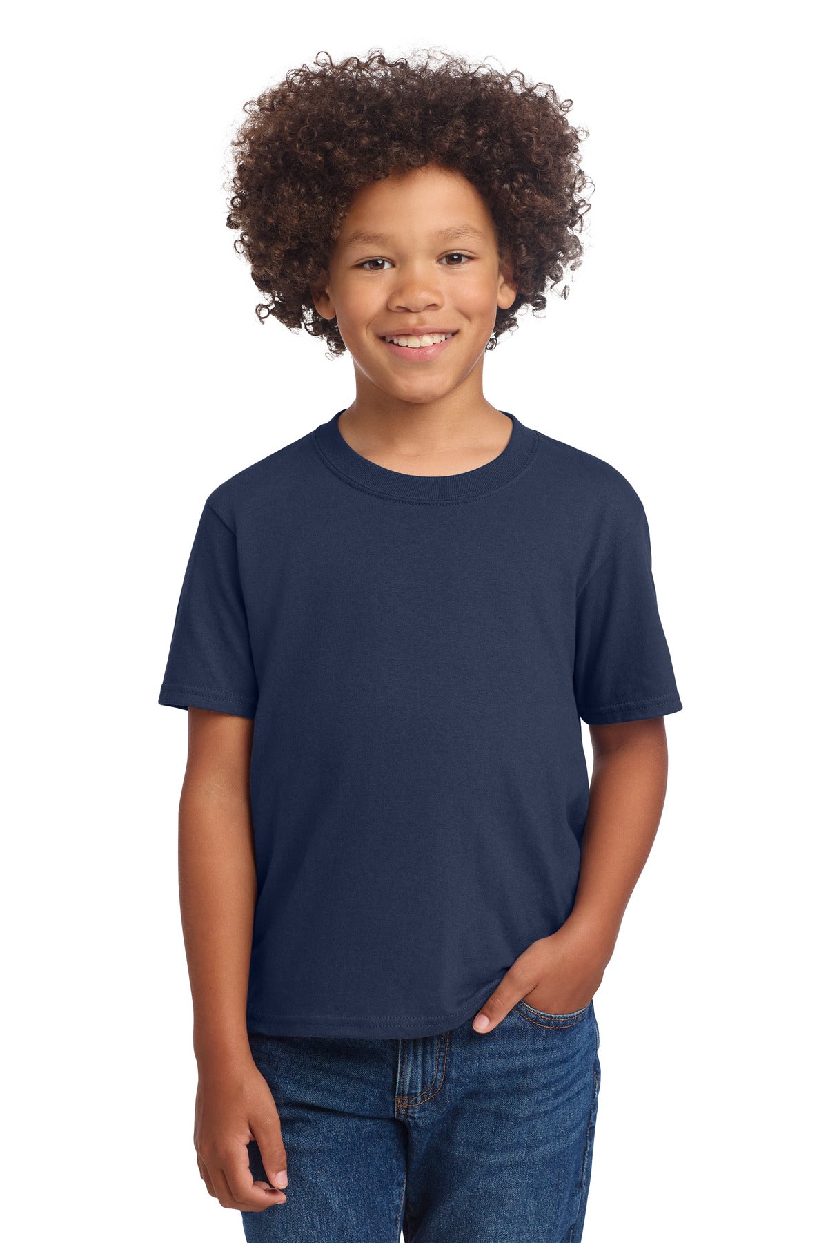 Custom Navy Youth Core Cotton DTG Tee PC54YDTG, personalized by SanCanDo Swag in Argyle, TX