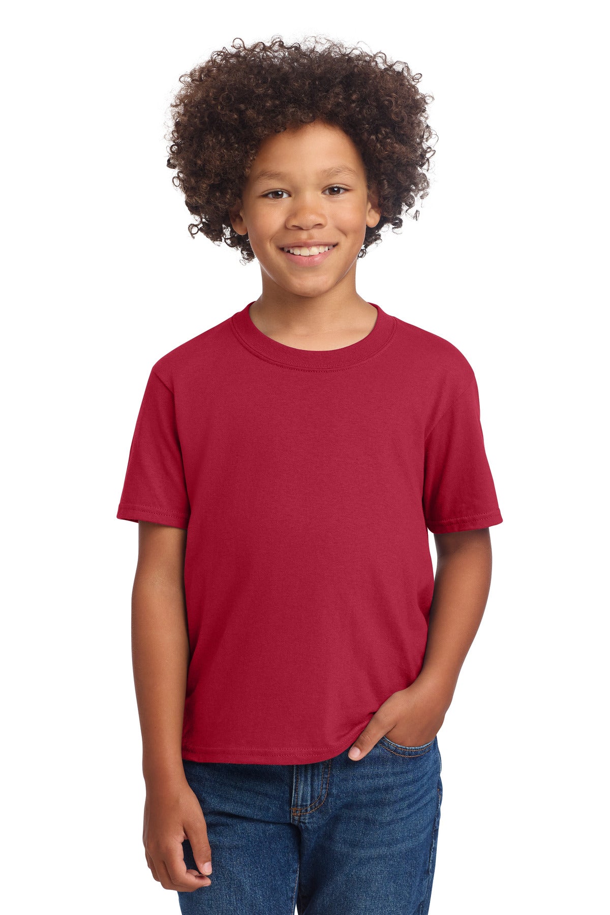 Custom Red Youth Core Cotton DTG Tee PC54YDTG, personalized by SanCanDo Swag in Argyle, TX