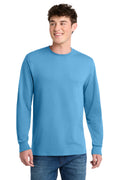 Custom Aquatic Blue Long Sleeve Core Blend Tee PC55LS, personalized by SanCanDo Swag in Argyle, TX