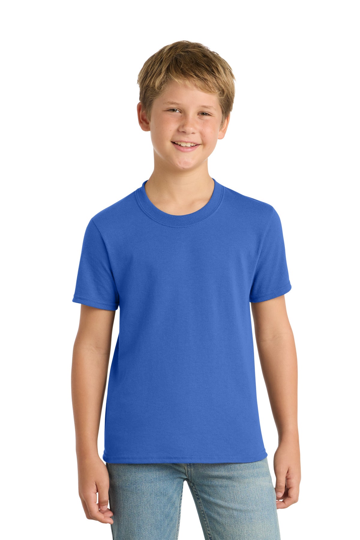 Custom Royal Youth Core Blend Tee PC55Y, personalized by SanCanDo Swag in Argyle, TX