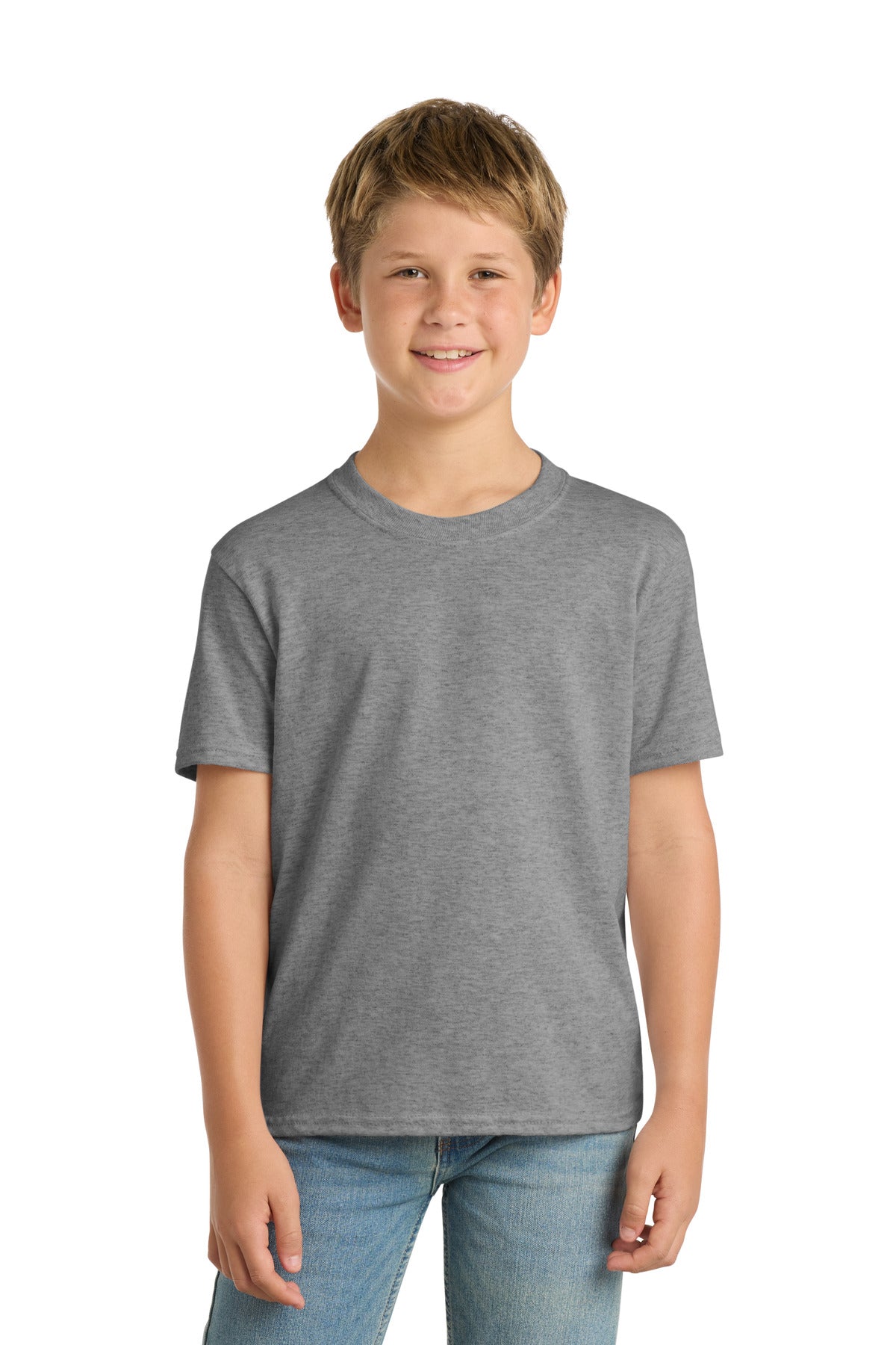 Custom Athletic Heather Youth Core Blend Tee PC55Y, personalized by SanCanDo Swag in Argyle, TX