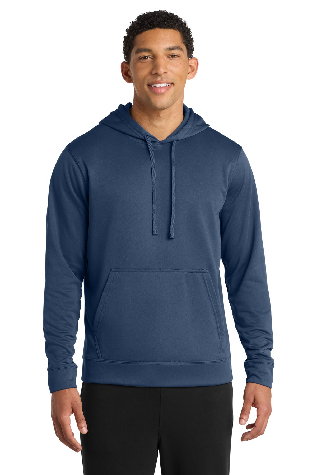 Custom Deep Navy Performance Fleece Hoodie PC590H, personalized by SanCanDo Swag in Argyle, TX