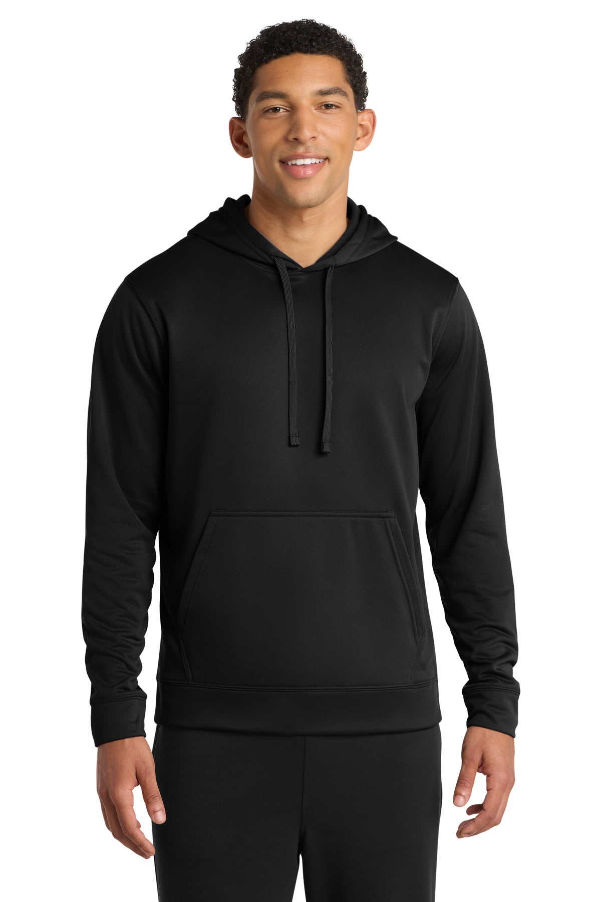Custom Jet Black Performance Fleece Hoodie PC590H, personalized by SanCanDo Swag in Argyle, TX