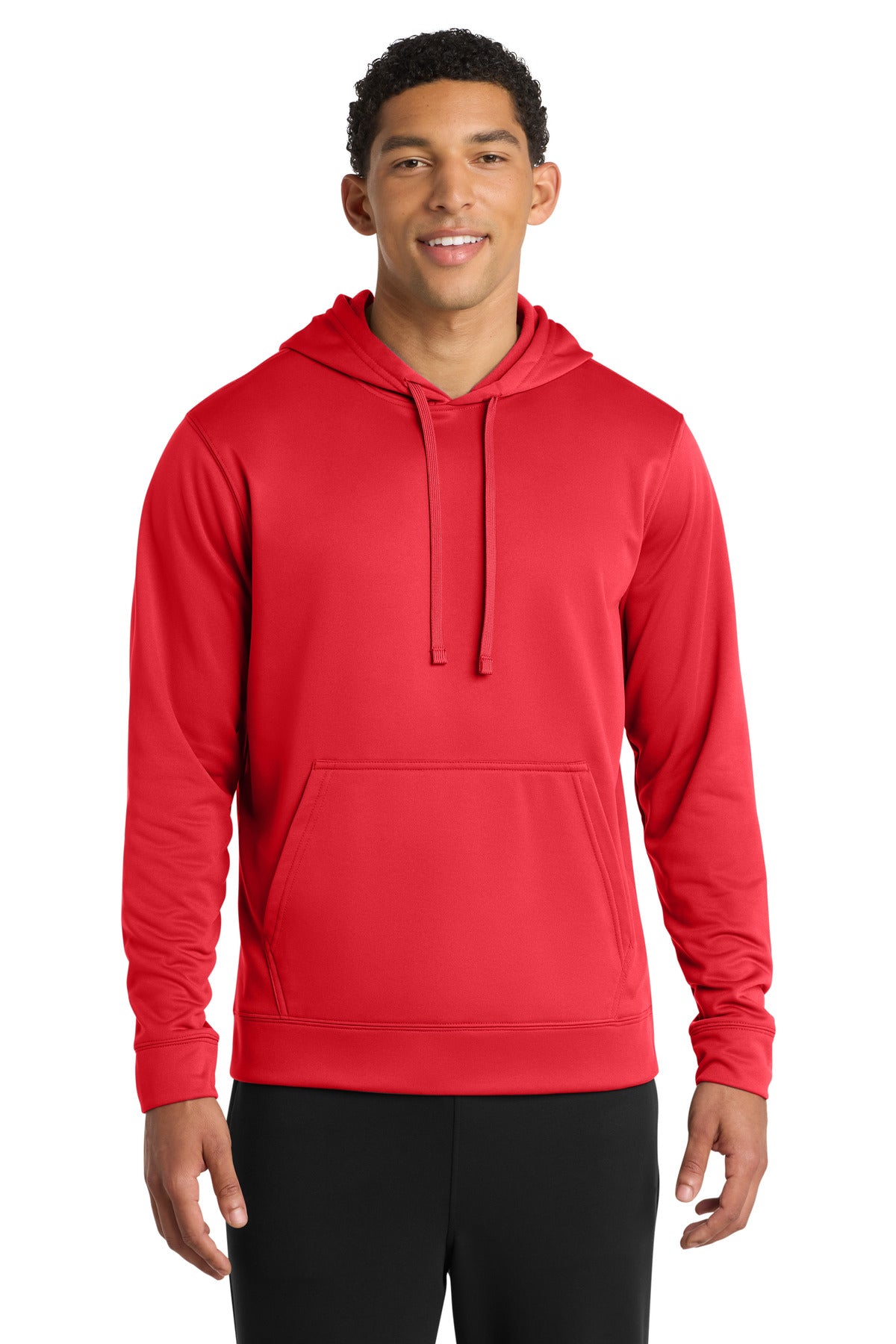 Custom Red Performance Fleece Hoodie PC590H, personalized by SanCanDo Swag in Argyle, TX