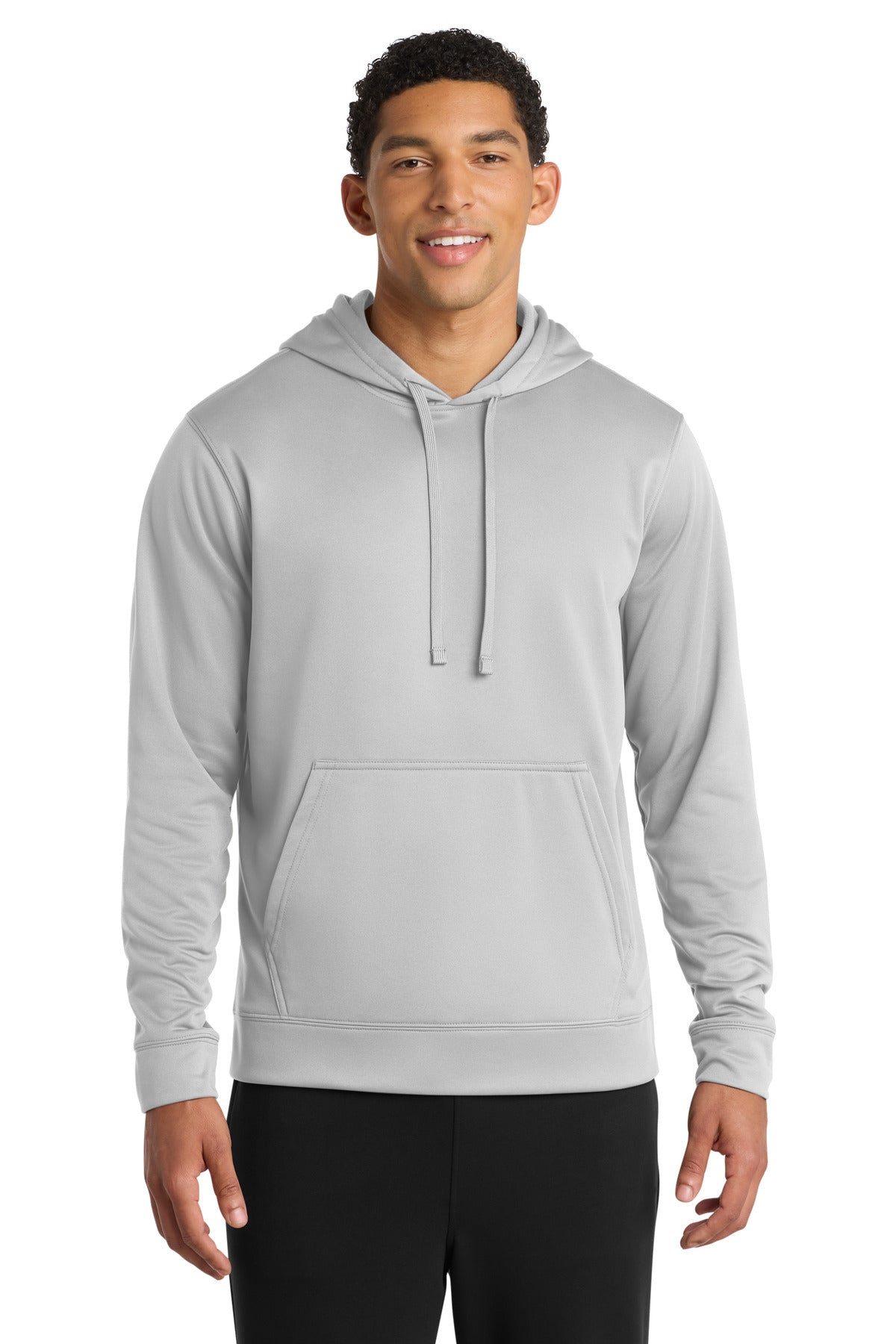 Custom Silver Performance Fleece Hoodie PC590H, personalized by SanCanDo Swag in Argyle, TX