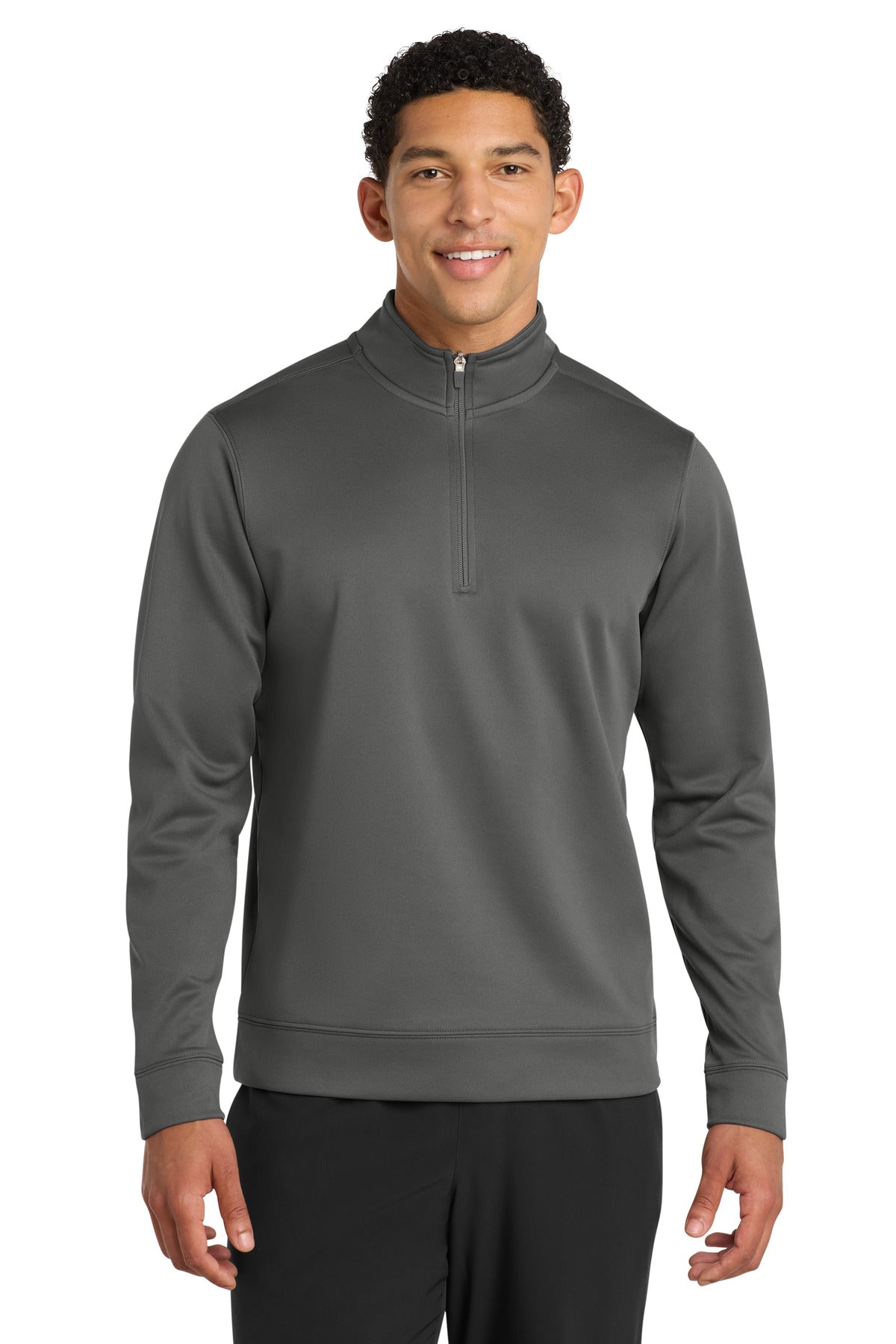 Custom Charcoal Fleece 1/4-Zip Pullover Sweatshirt PC590Q, personalized by SanCanDo Swag in Argyle, TX