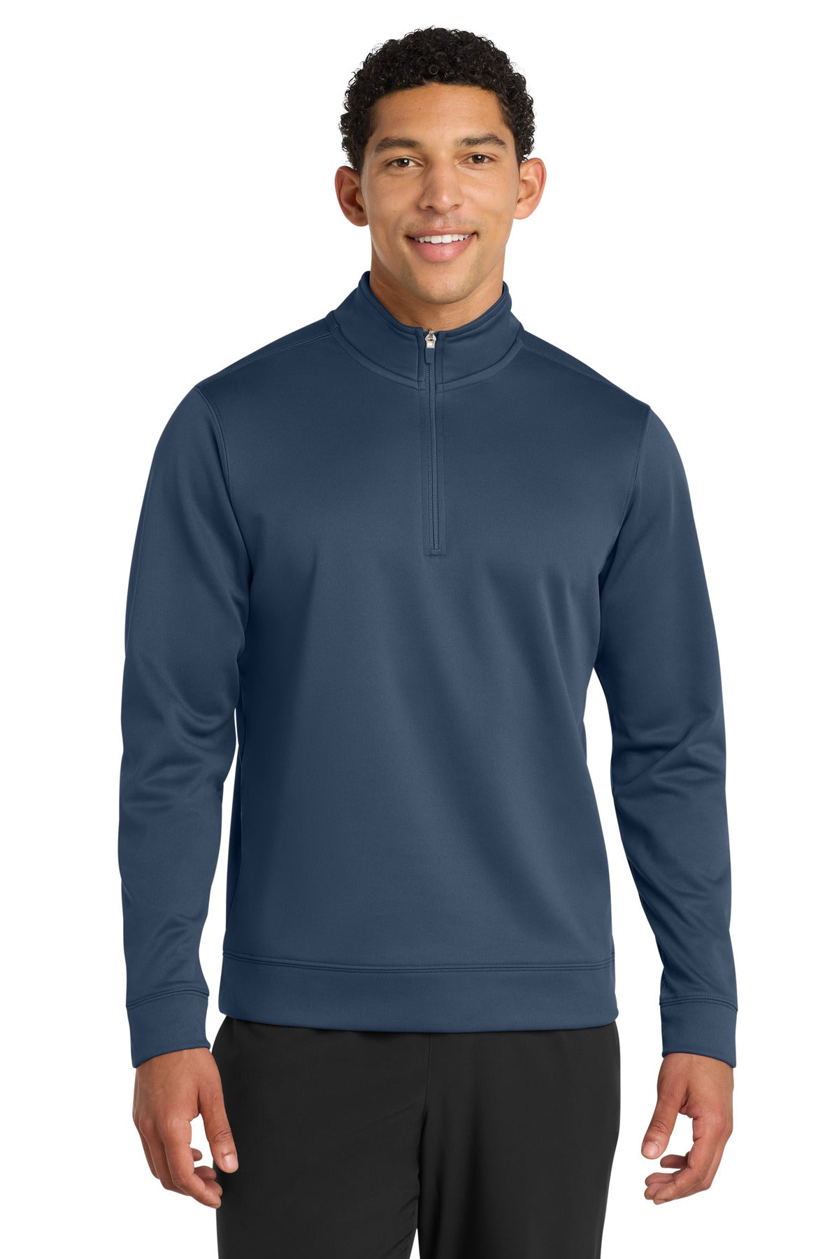 Custom Deep Navy Fleece 1/4-Zip Pullover Sweatshirt PC590Q, personalized by SanCanDo Swag in Argyle, TX