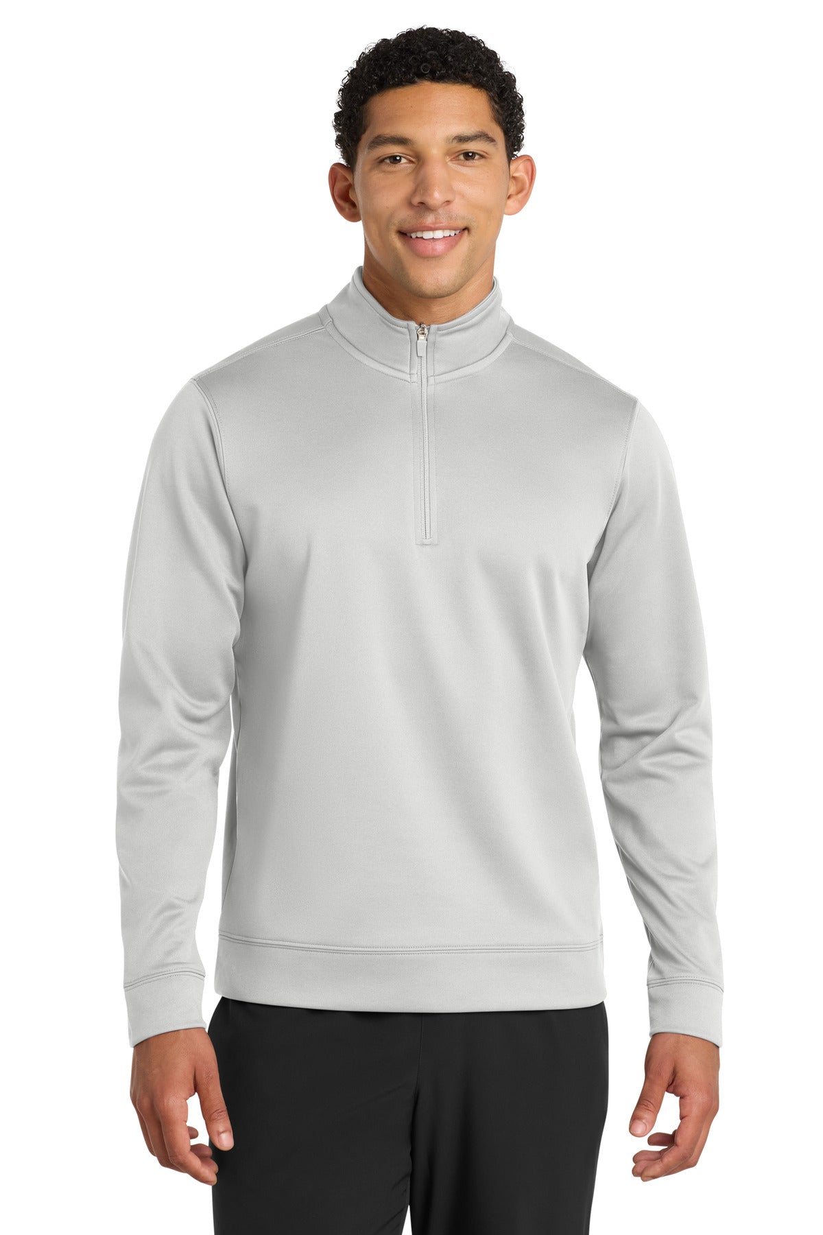 Custom Silver Fleece 1/4-Zip Pullover Sweatshirt PC590Q, personalized by SanCanDo Swag in Argyle, TX