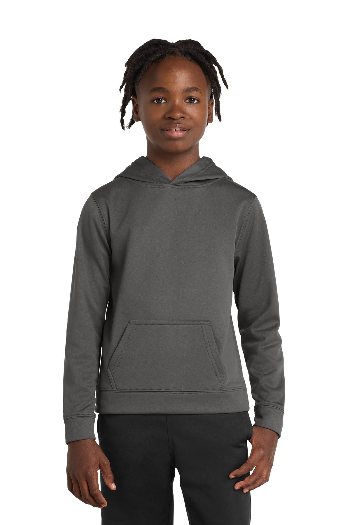 Custom Charcoal Youth Performance Fleece Hoodie PC590YH, personalized by SanCanDo Swag in Argyle, TX