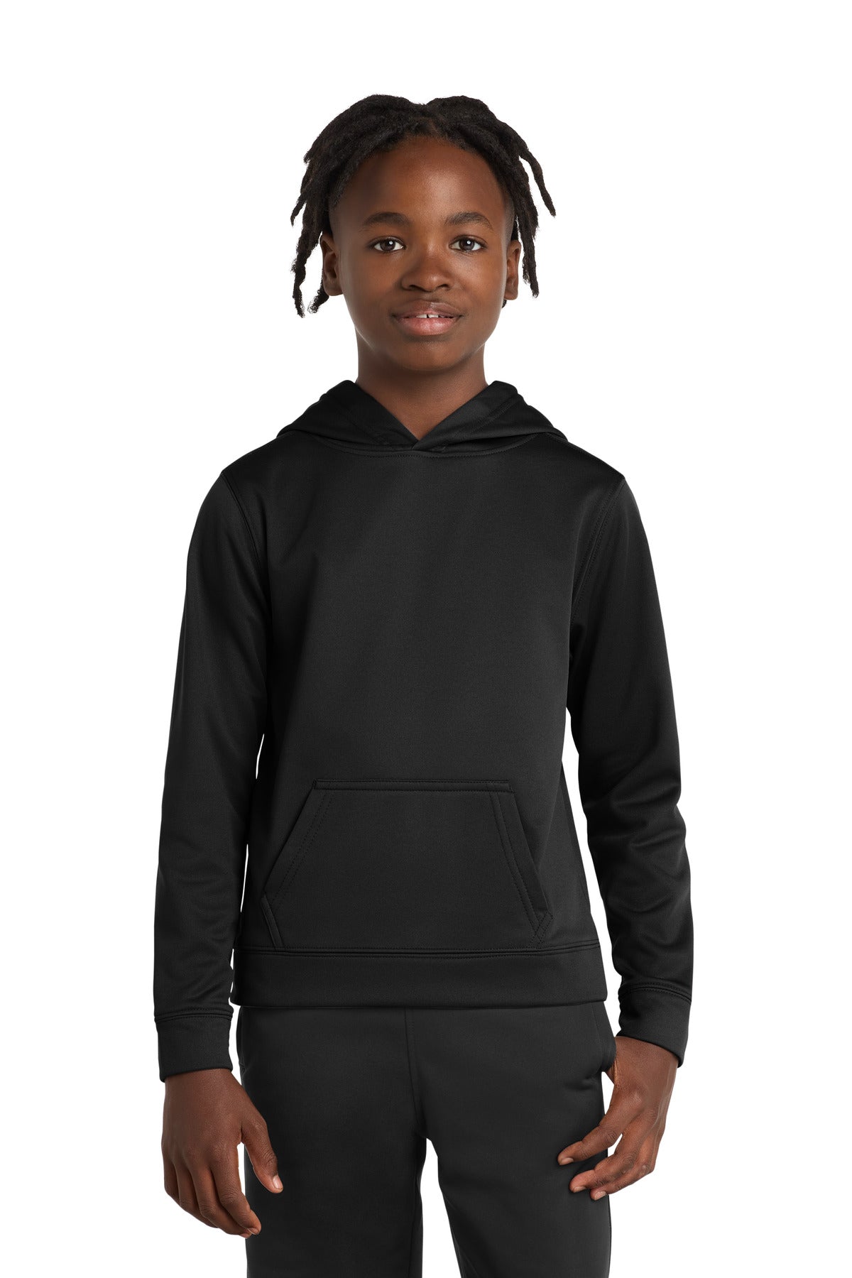 Custom Jet Black Youth Performance Fleece Hoodie PC590YH, personalized by SanCanDo Swag in Argyle, TX