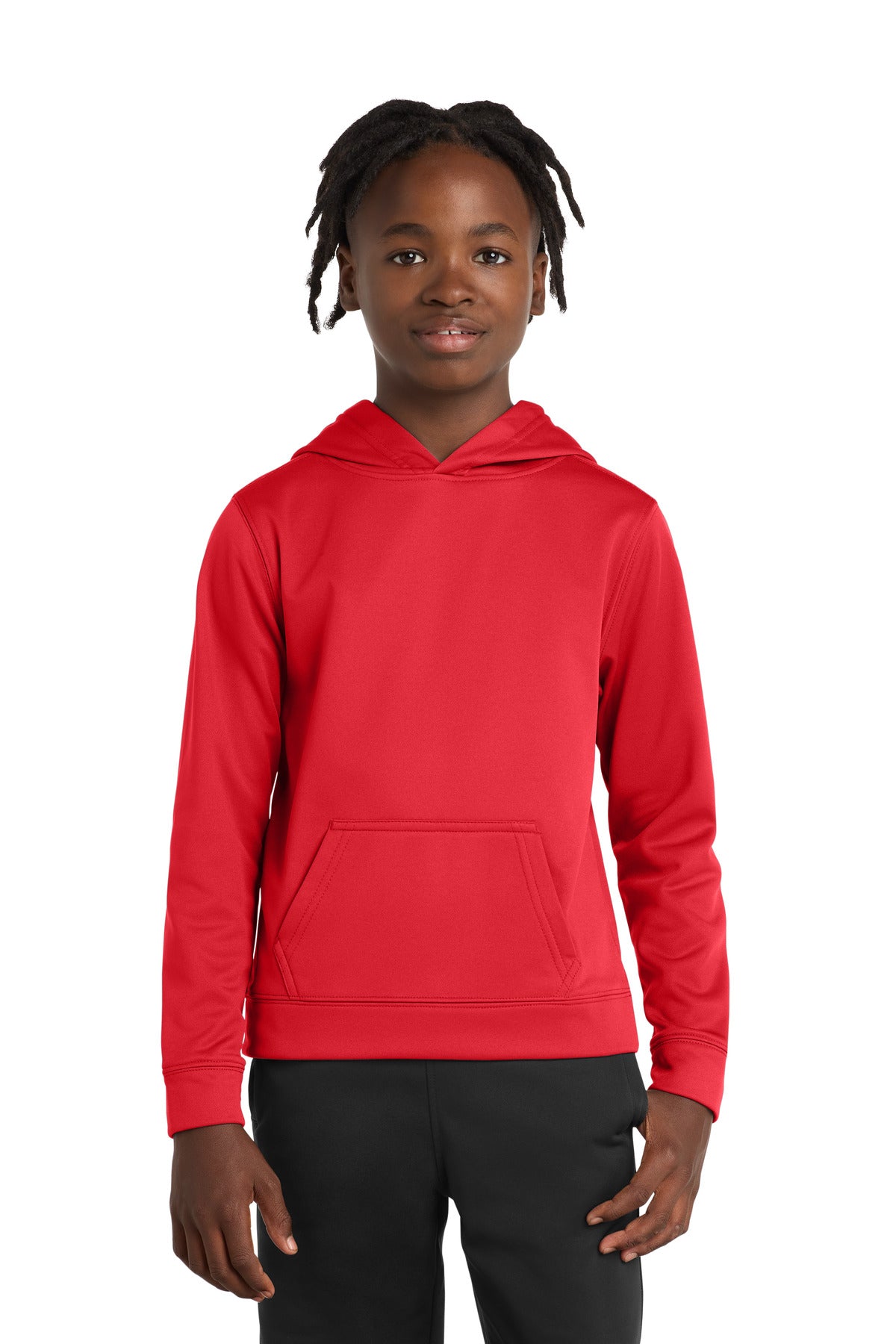 Custom Red Youth Performance Fleece Hoodie PC590YH, personalized by SanCanDo Swag in Argyle, TX