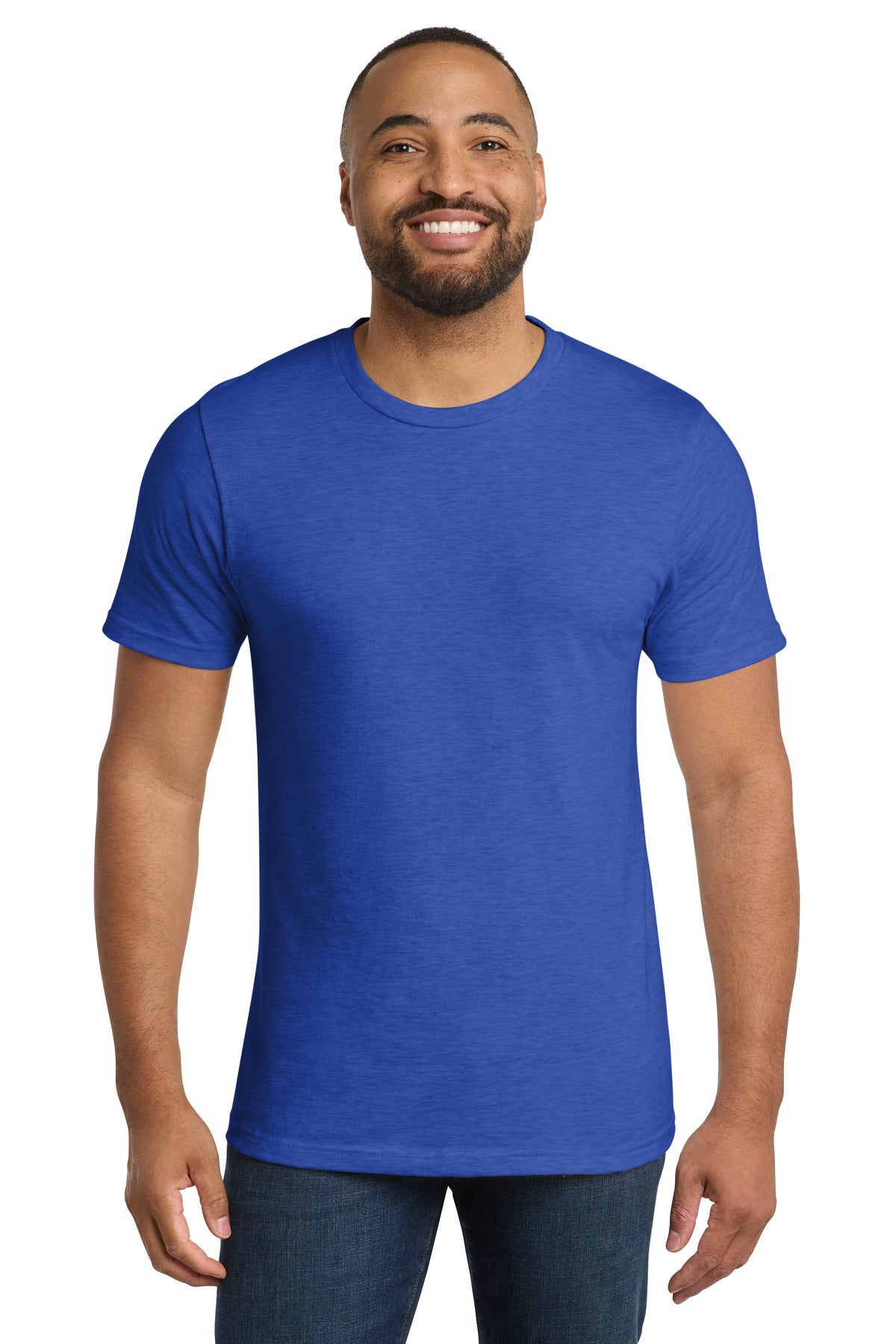 Custom Port & Company Bouncer Tee PC600 in True Royal Heather, personalized by SanCanDo Swag in Argyle, TX