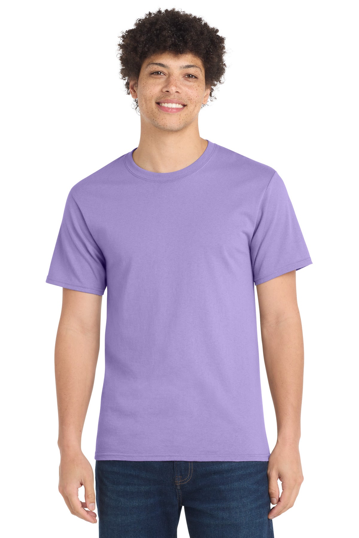 Custom Port & Company Essential Tee PC61 in Lavender, personalized by SanCanDo Swag in Argyle, TX