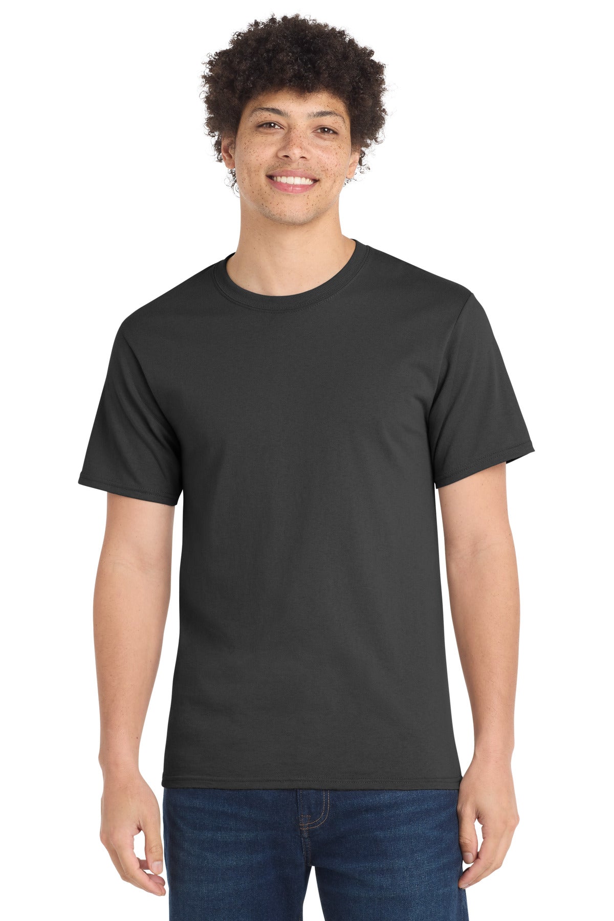 Custom Port & Company Essential Tee PC61 in Charcoal, personalized by SanCanDo Swag in Argyle, TX