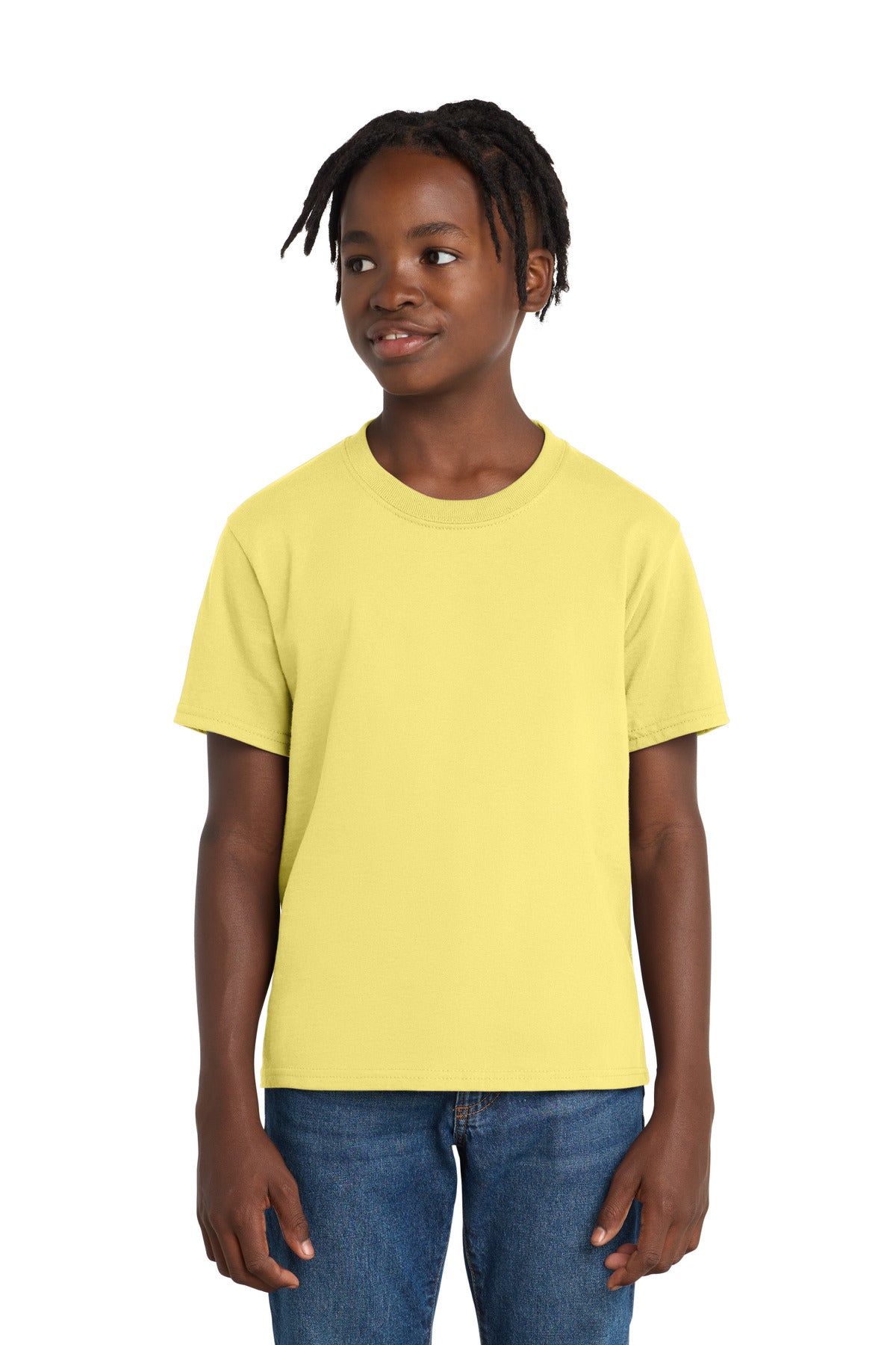 Custom Yellow Youth Essential Tee PC61Y, personalized by SanCanDo Swag in Argyle, TX