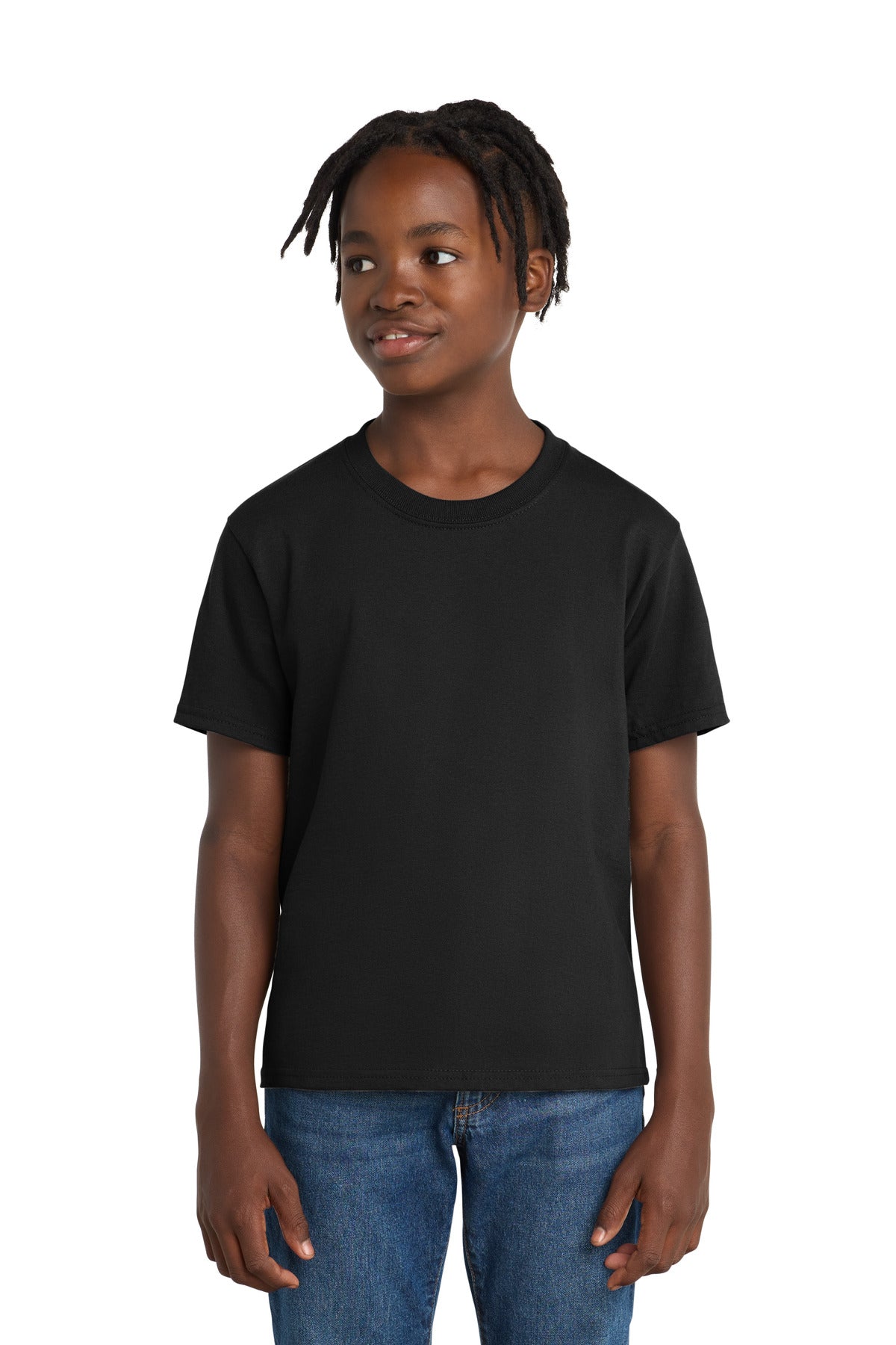 Custom Jet Black Youth Essential Tee PC61Y, personalized by SanCanDo Swag in Argyle, TX
