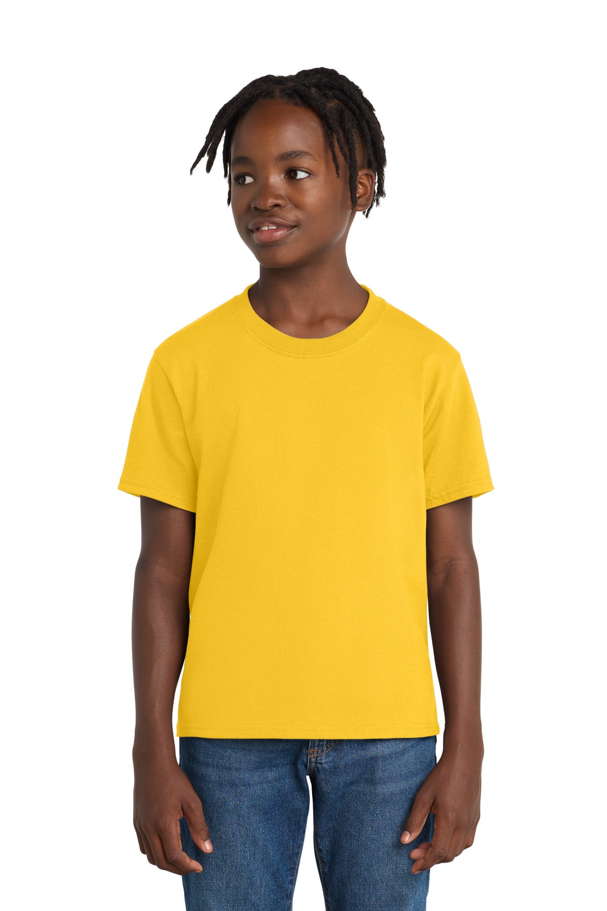 Custom Lemon Yellow Youth Essential Tee PC61Y, personalized by SanCanDo Swag in Argyle, TX
