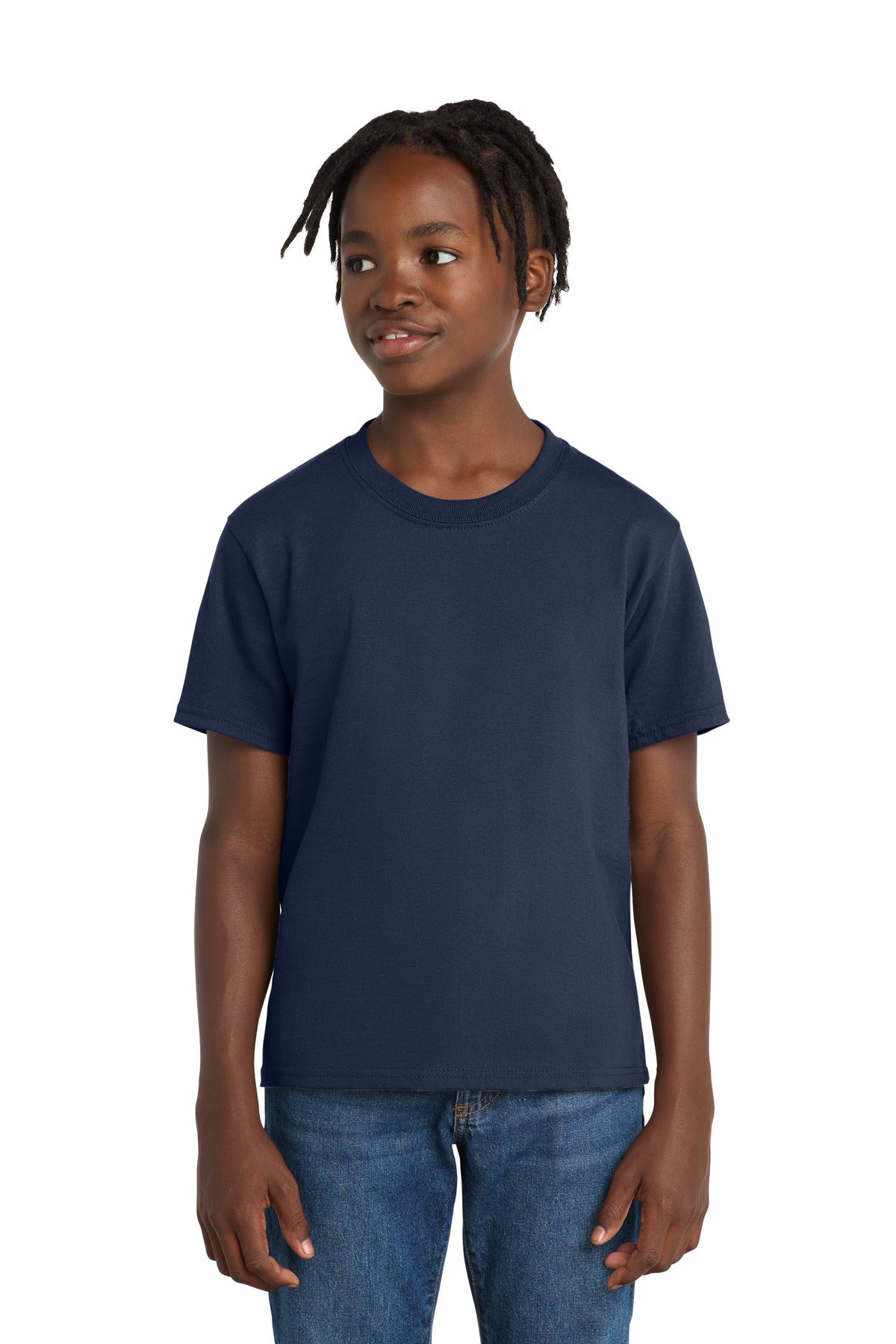 Custom Navy Youth Essential Tee PC61Y, personalized by SanCanDo Swag in Argyle, TX