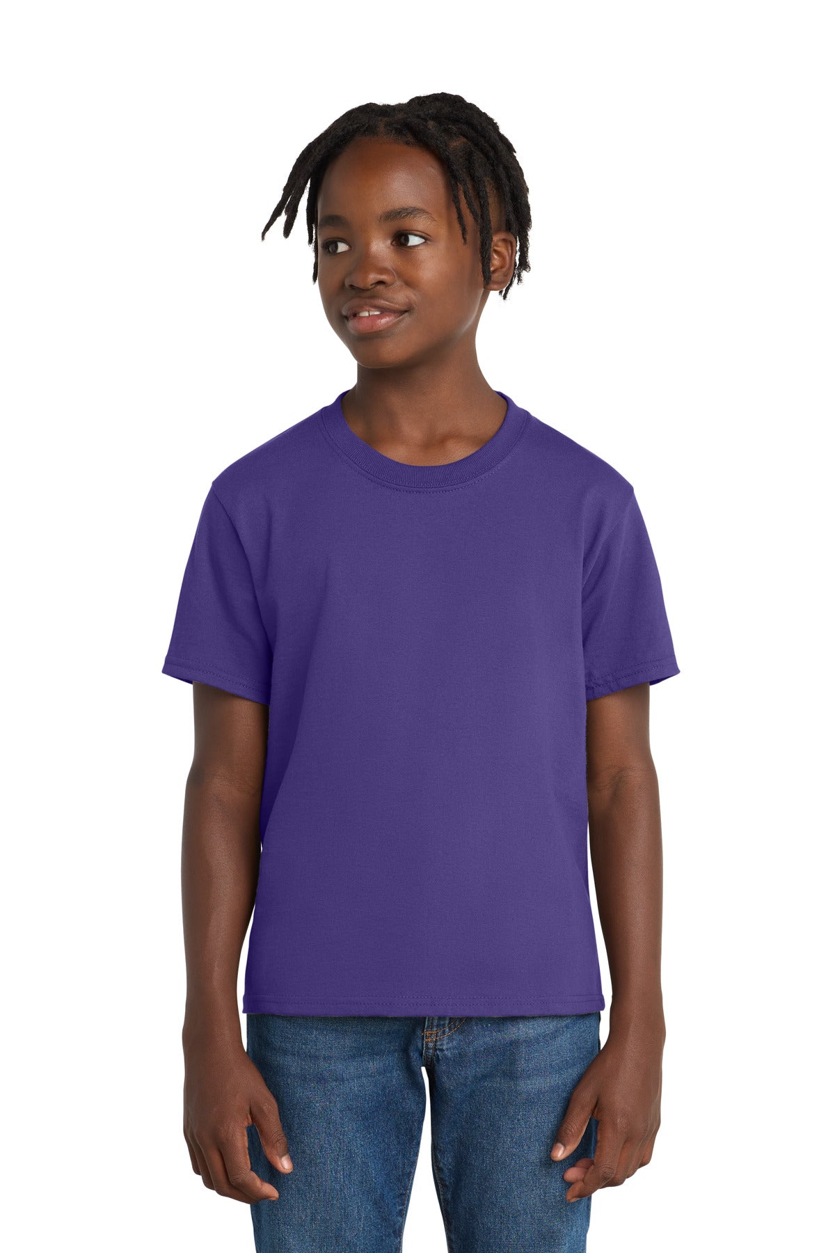Custom Purple Youth Essential Tee PC61Y, personalized by SanCanDo Swag in Argyle, TX
