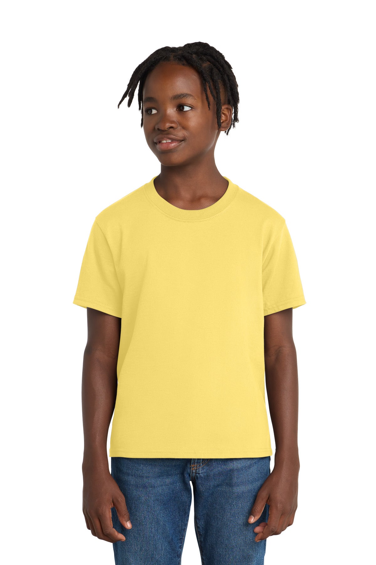 Custom Daffodil Yellow Youth Essential Tee PC61Y, personalized by SanCanDo Swag in Argyle, TX