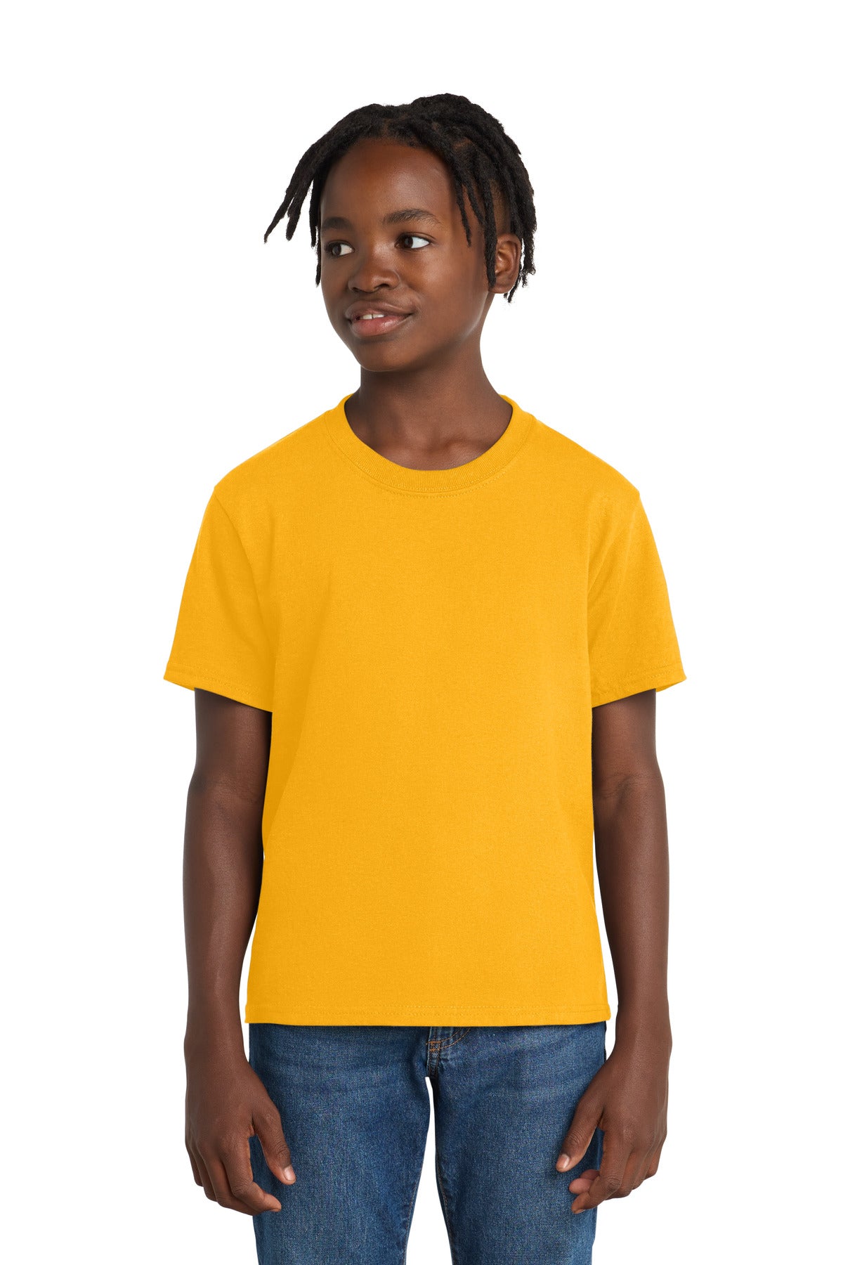 Custom Gold Youth Essential Tee PC61Y, personalized by SanCanDo Swag in Argyle, TX