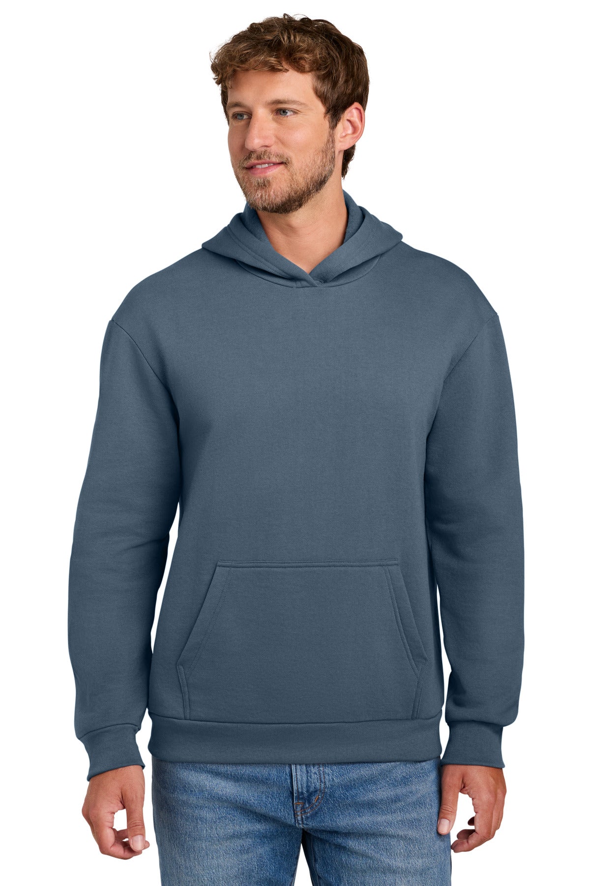 Custom Steel Blue Easy Fleece Hoodie PC68H, personalized by SanCanDo Swag in Argyle, TX