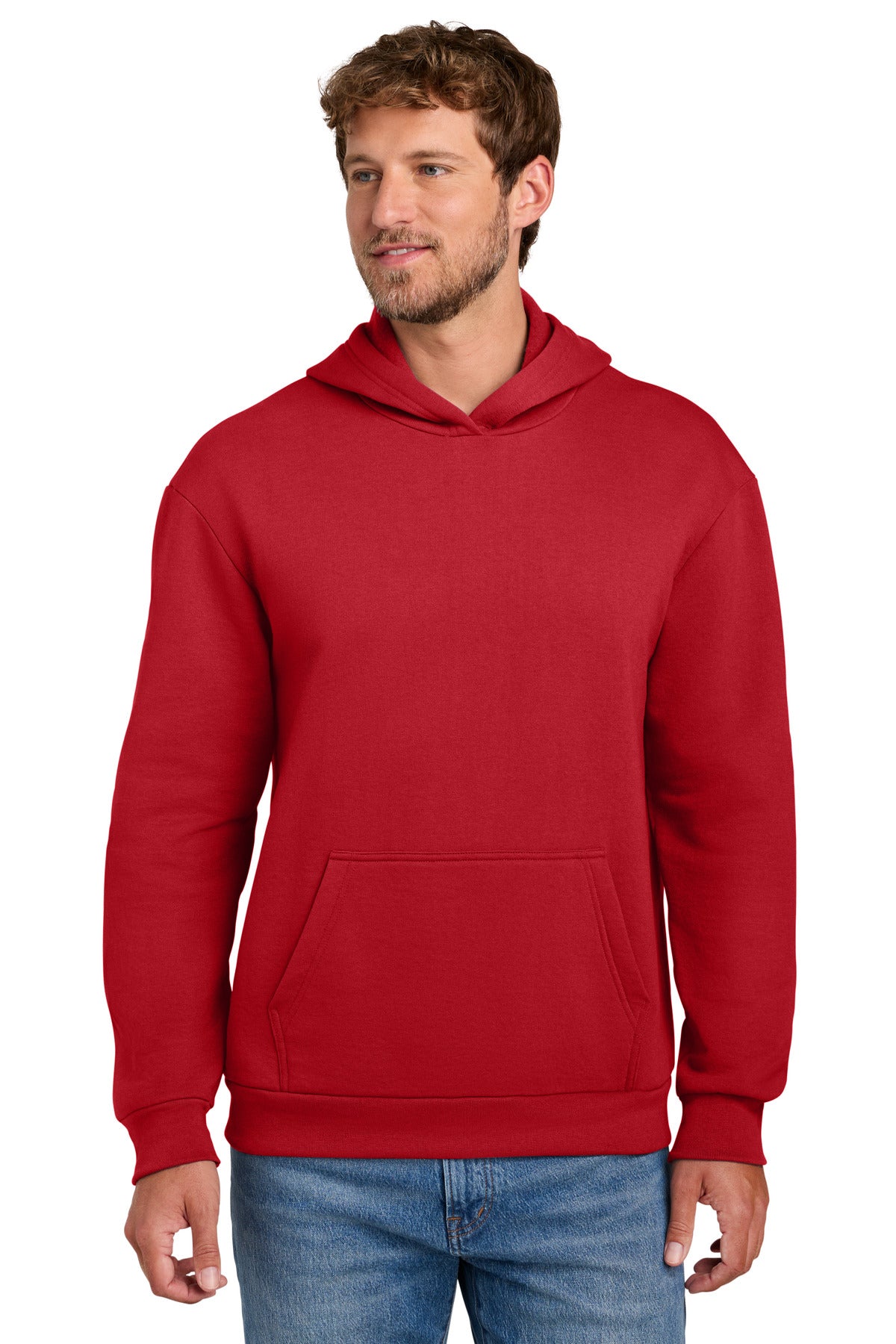 Custom Red Easy Fleece Hoodie PC68H, personalized by SanCanDo Swag in Argyle, TX